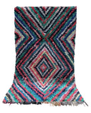 Teal & Pink Vintage Moroccan Rag Rug | 5x8