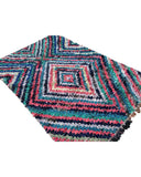 Teal & Pink Vintage Moroccan Rag Rug | 5x8