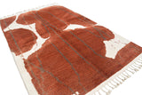 TerraFlow | 5'x8' Abstract Red Brick & White Boujaad Area Rug