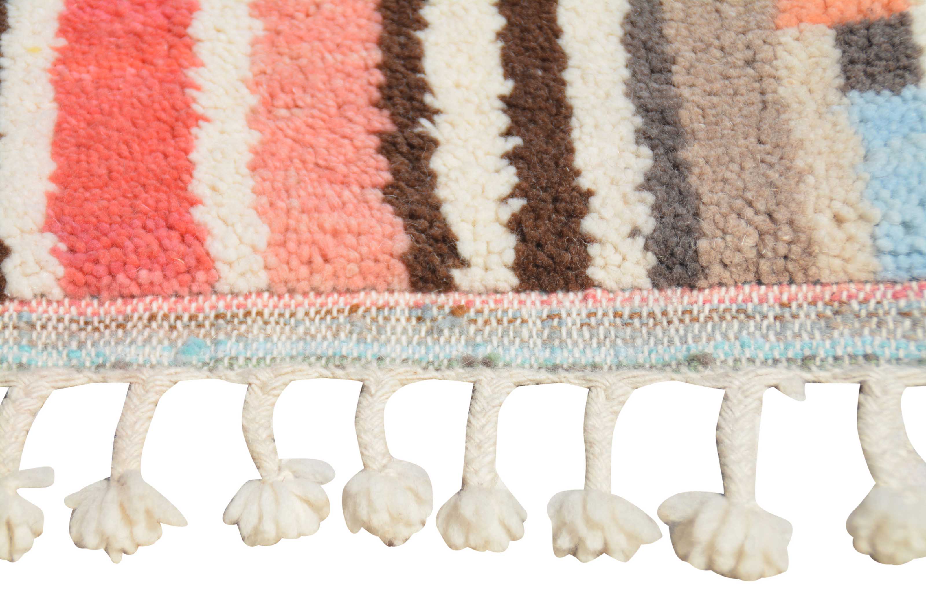 Vibrant Path | 2'4"x8' Colorful Pink & Blue Azilal Hallway Runner
