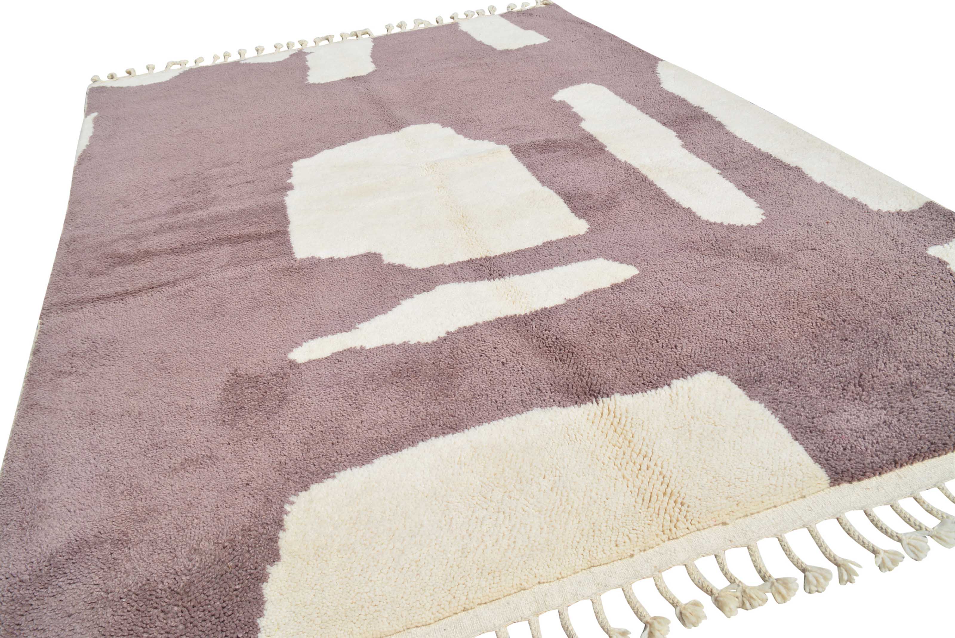 Violet Vision | 6'x9' Abstract Purple & Cream Boujaad Area Rug