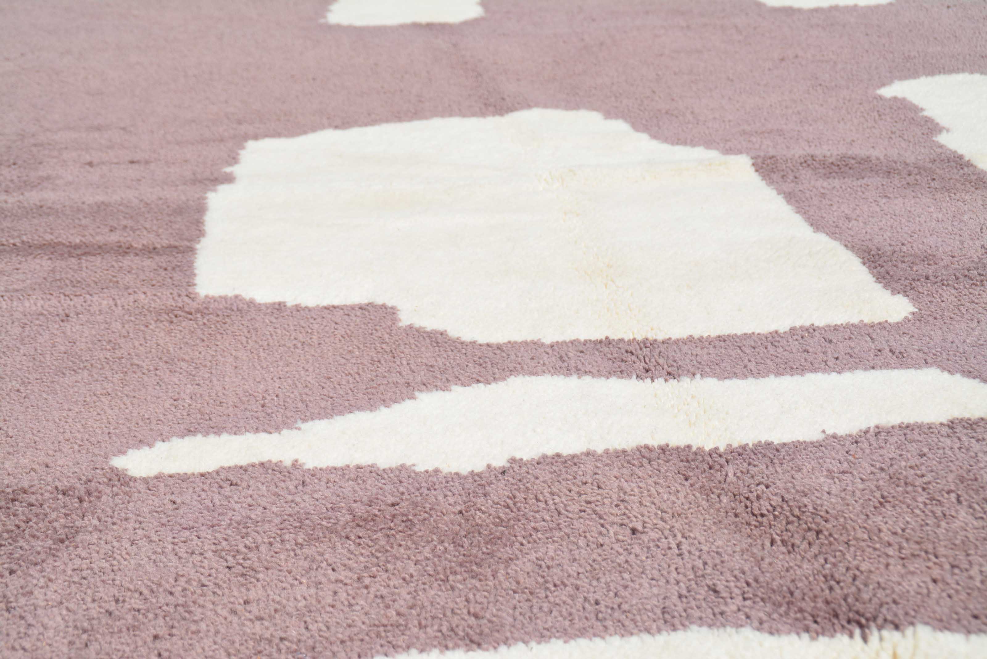 Violet Vision | 6'x9' Abstract Purple & Cream Boujaad Area Rug