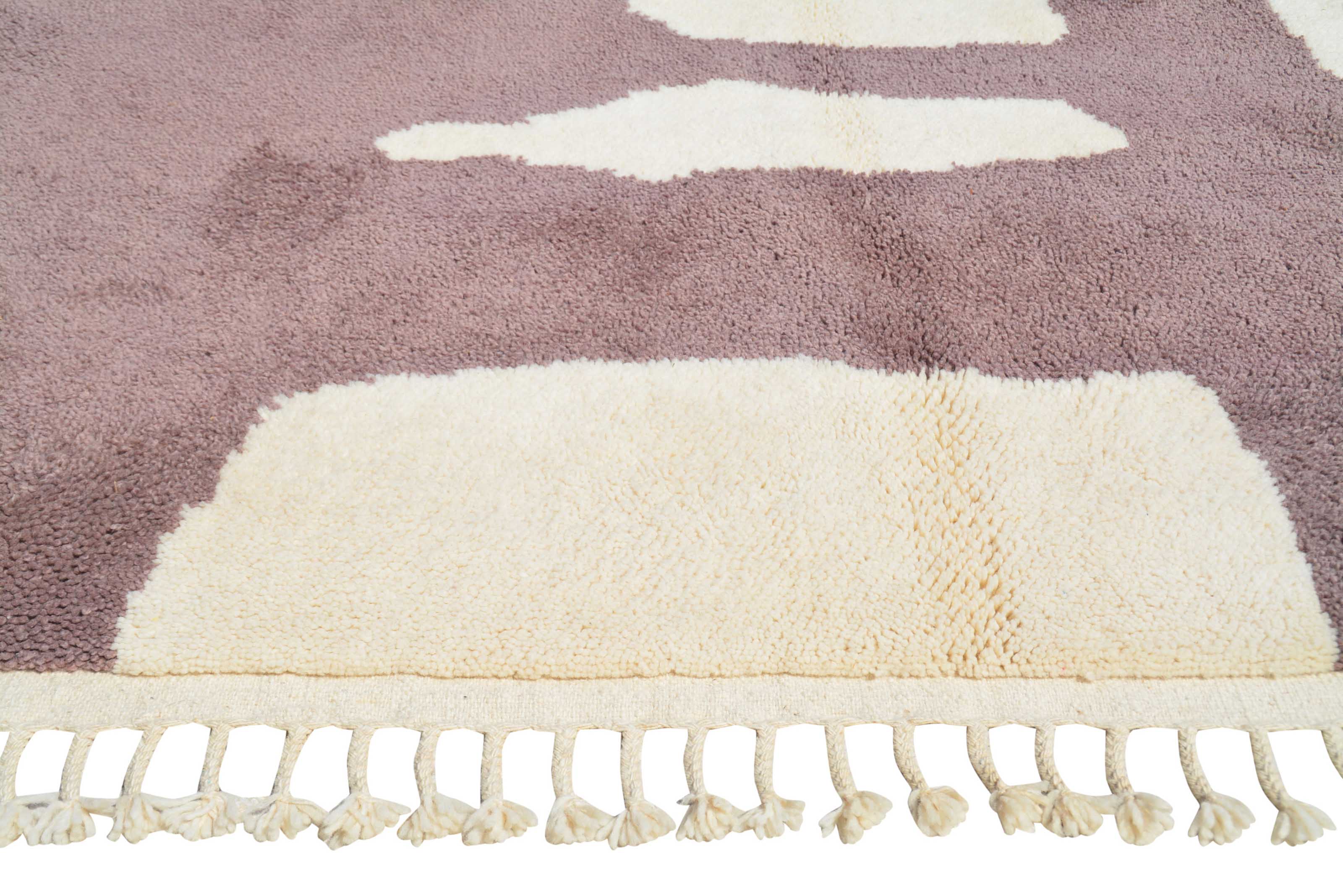 Violet Vision | 6'x9' Abstract Purple & Cream Boujaad Area Rug