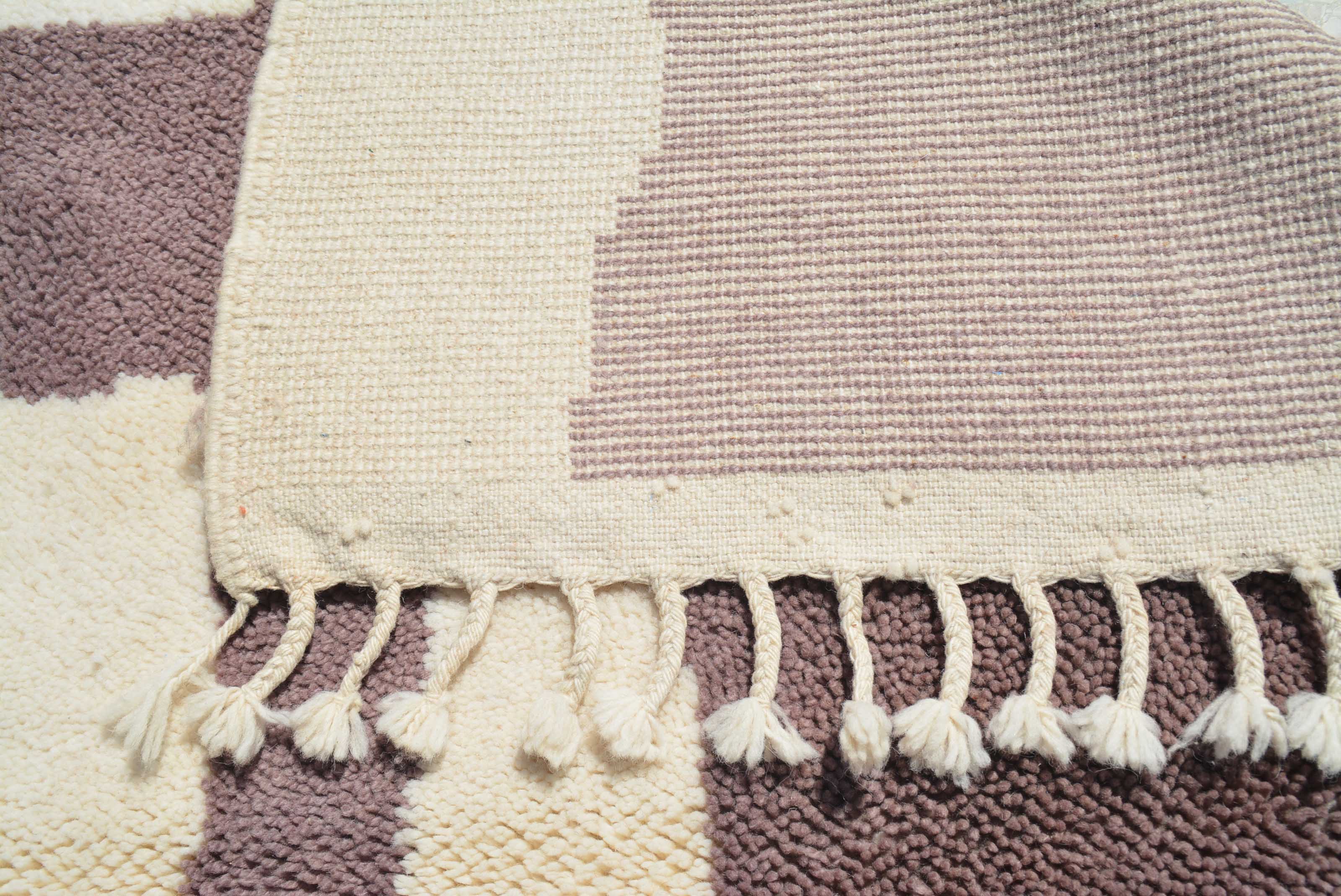 Violet Vision | 6'x9' Abstract Purple & Cream Boujaad Area Rug