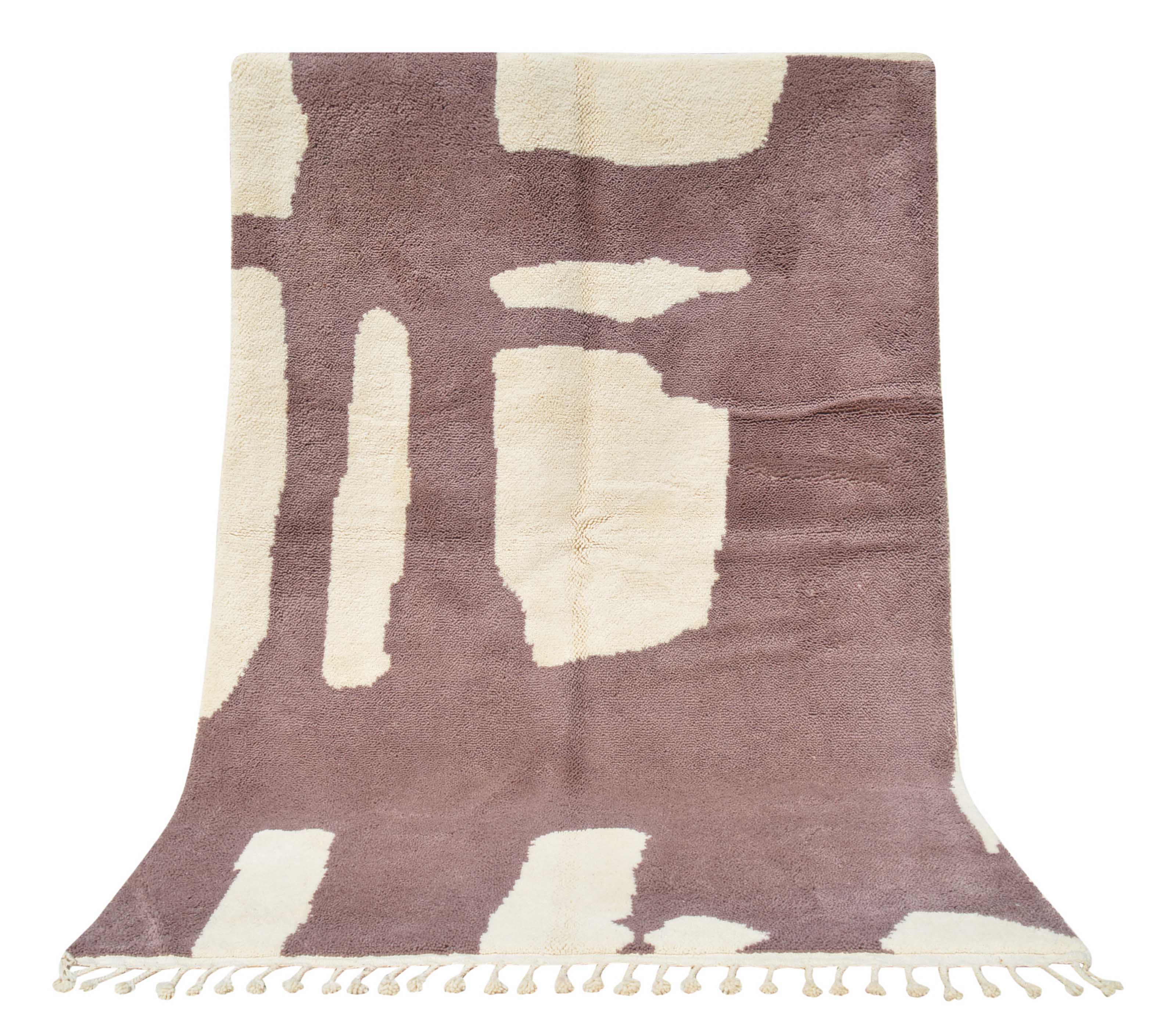 Violet Vision | 6'x9' Abstract Purple & Cream Boujaad Area Rug