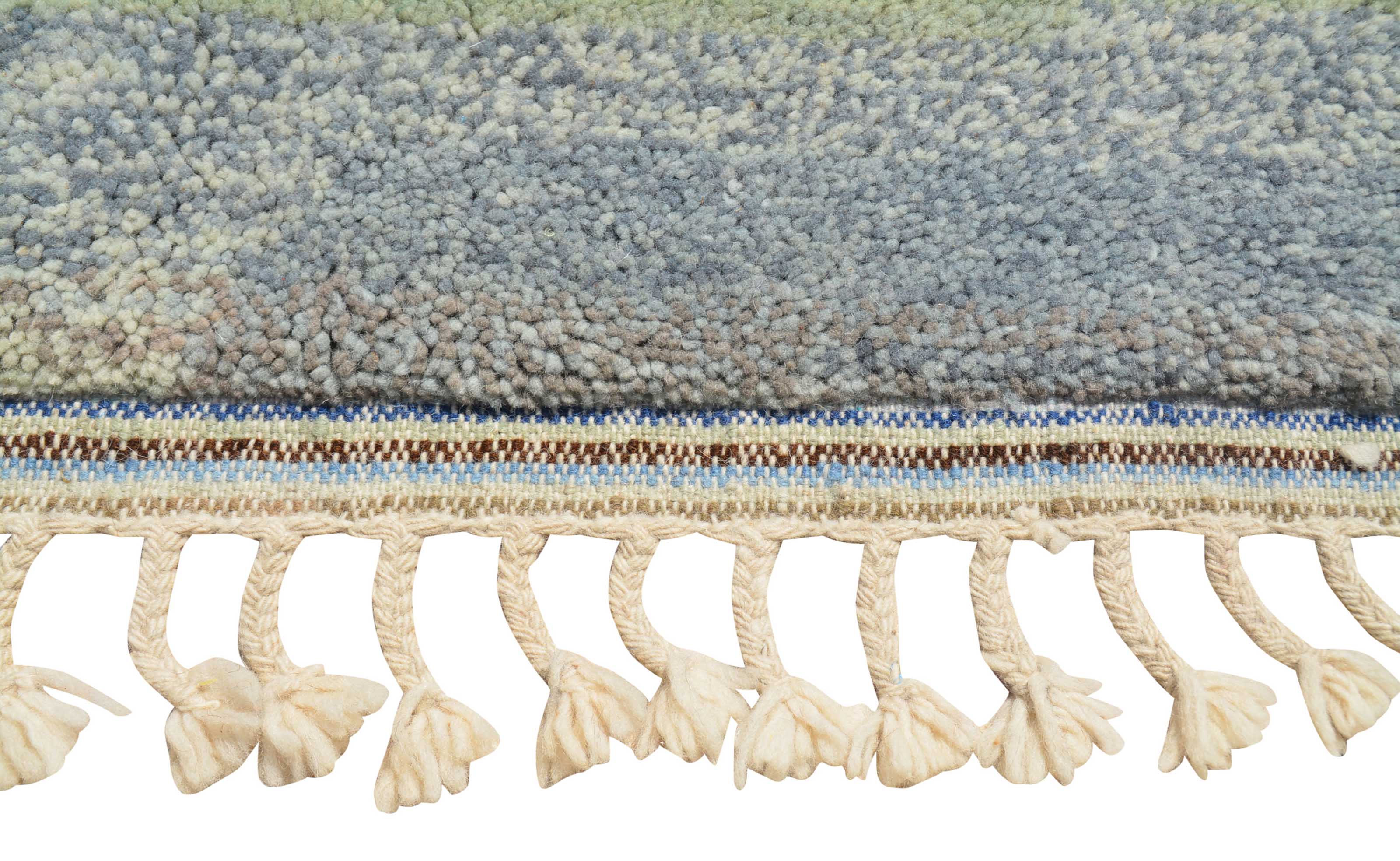 Wave | 2'6"x9'6" Blue & Green Abstract Moroccan Hallway Runner