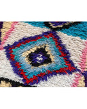 White & Blue Vintage Moroccan Rag Rug | 3x6
