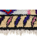 White & Blue Vintage Moroccan Rag Rug | 3x6