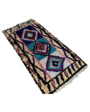 White & Blue Vintage Moroccan Rag Rug | 3x6