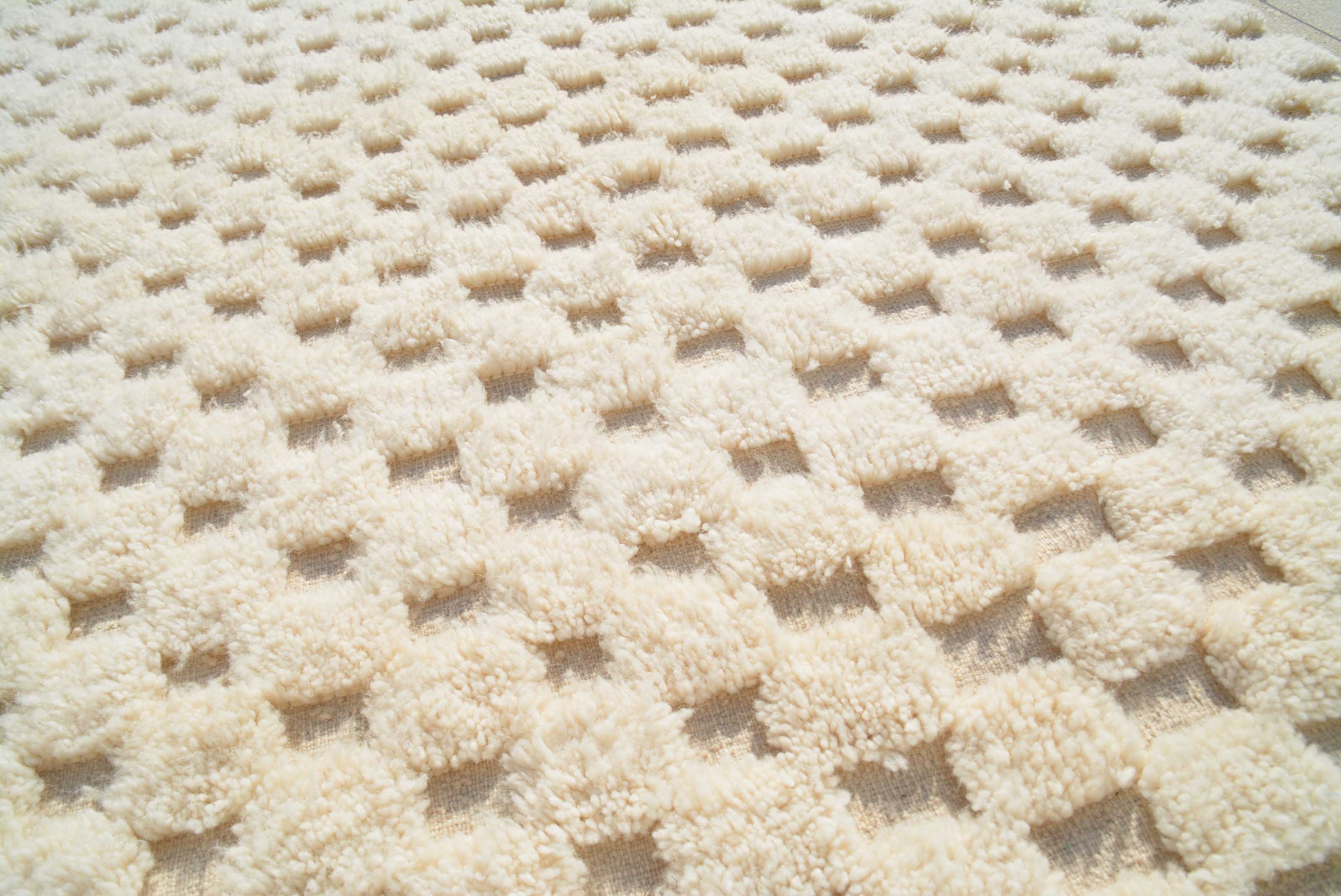 Winter Whispers | 6'x9' Textured Ivory & White Berber Area Rug