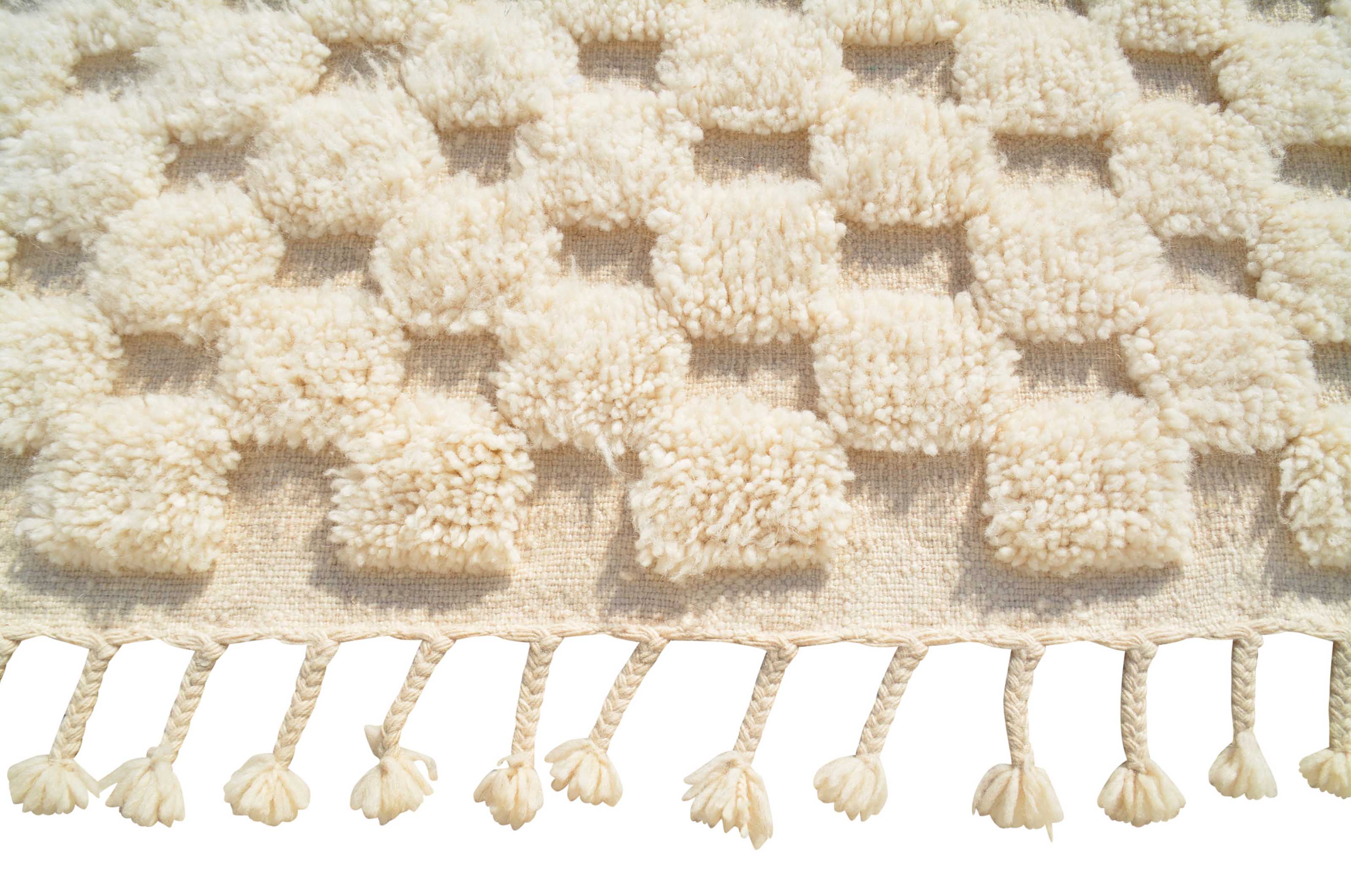 Winter Whispers | 6'x9' Textured Ivory & White Berber Area Rug