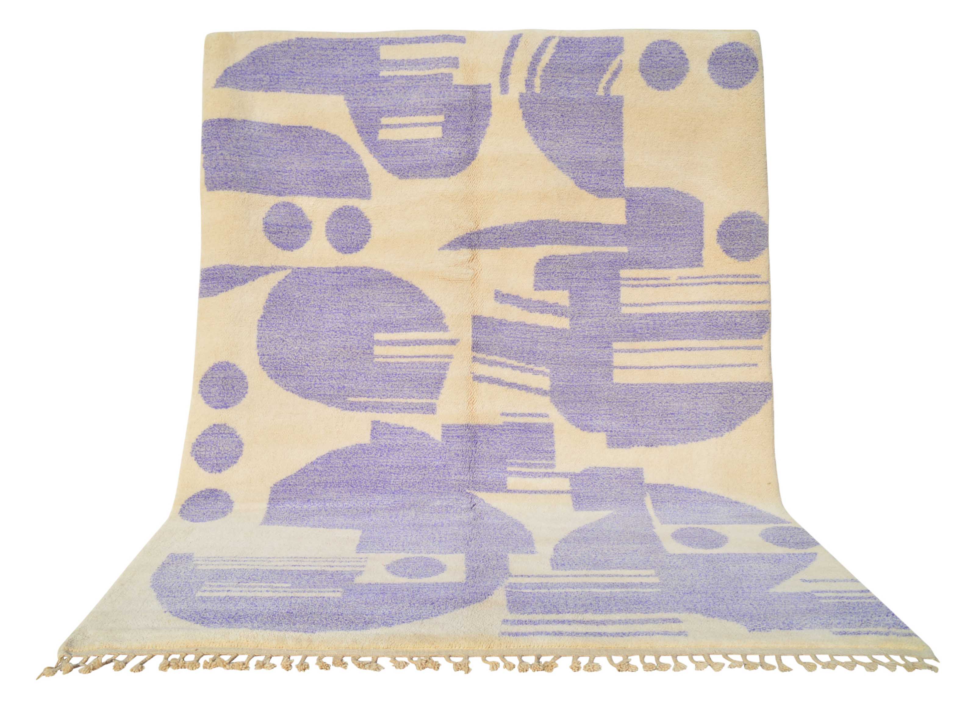 Wonderscapes | 8'x10' Dusty Purple & Cream Modern Abstract Area Rug