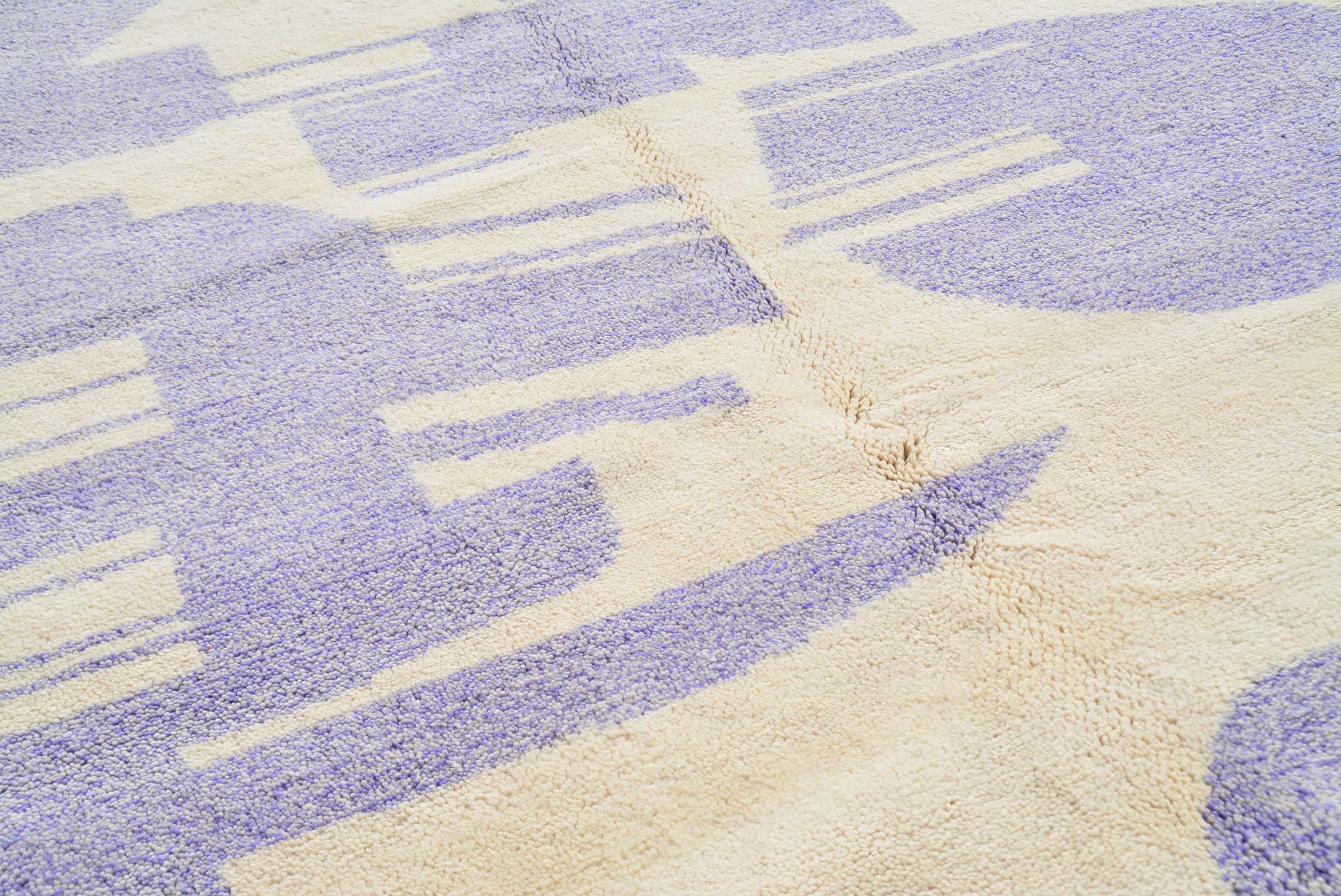 Wonderscapes | 8'x10' Dusty Purple & Cream Modern Abstract Area Rug