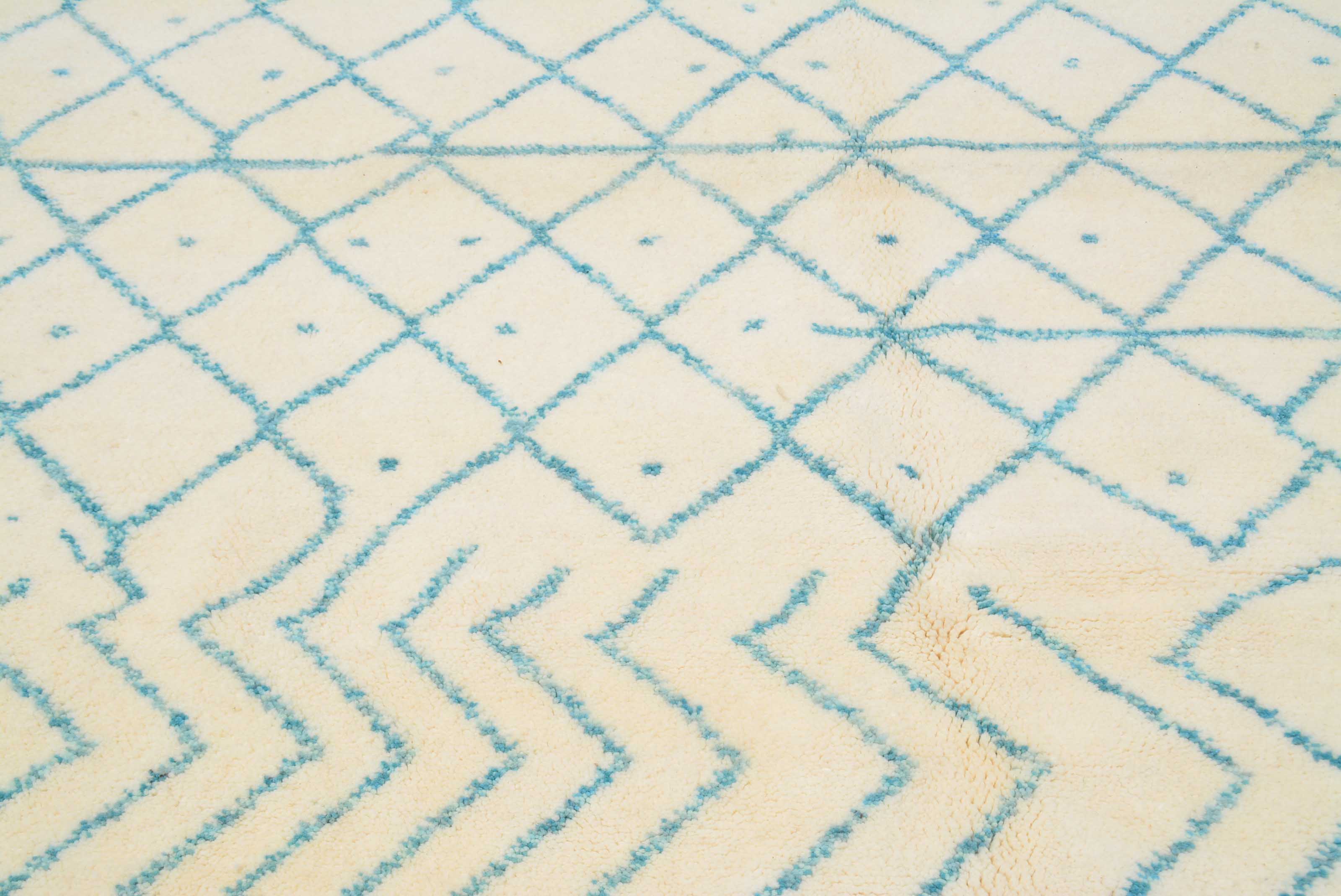 Aqua Lines Handmade Rug