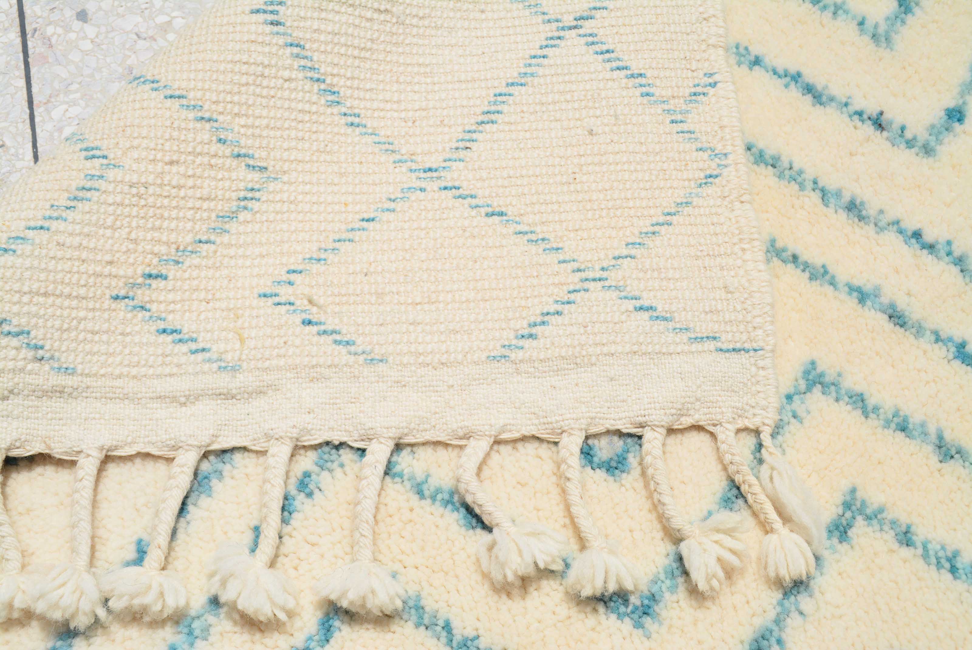 Aqua Lines Handmade Rug