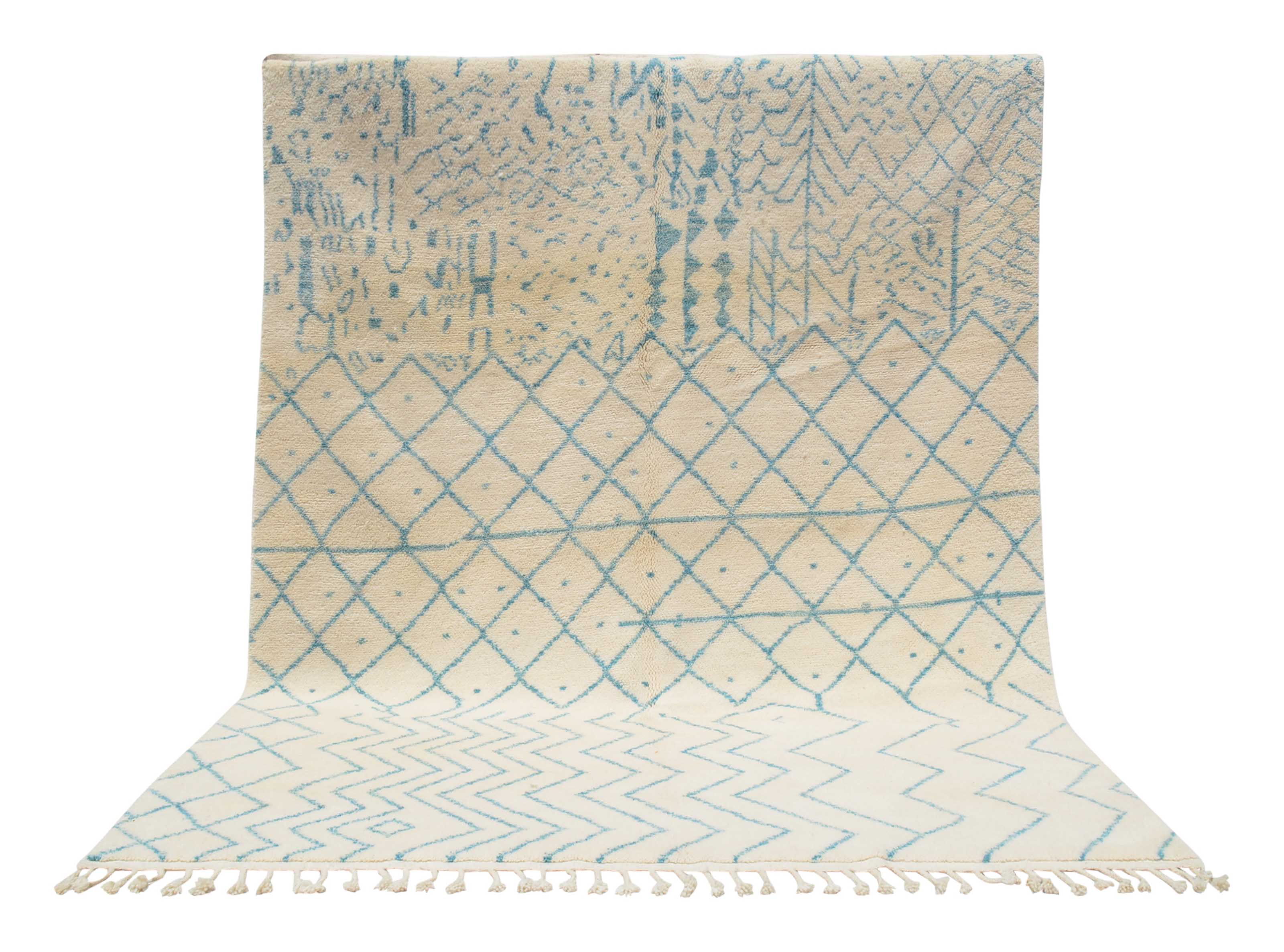 Aqua Lines Handmade Rug