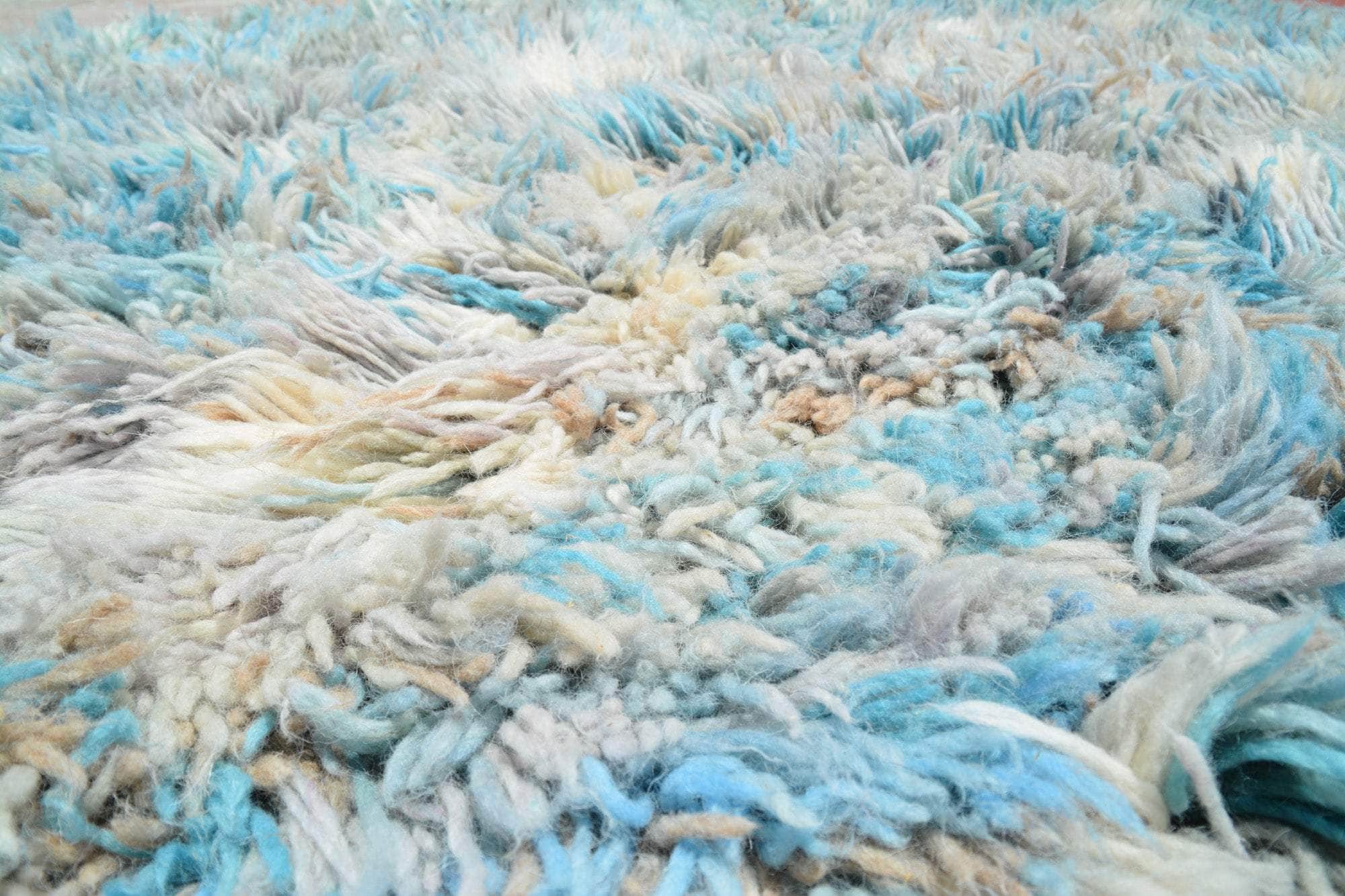 Baby blue Shaggy Rug - Blue and brown rugs