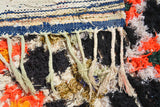 Black Orange Moroccan Vintage Rug