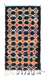 Black Orange Moroccan Vintage Rug