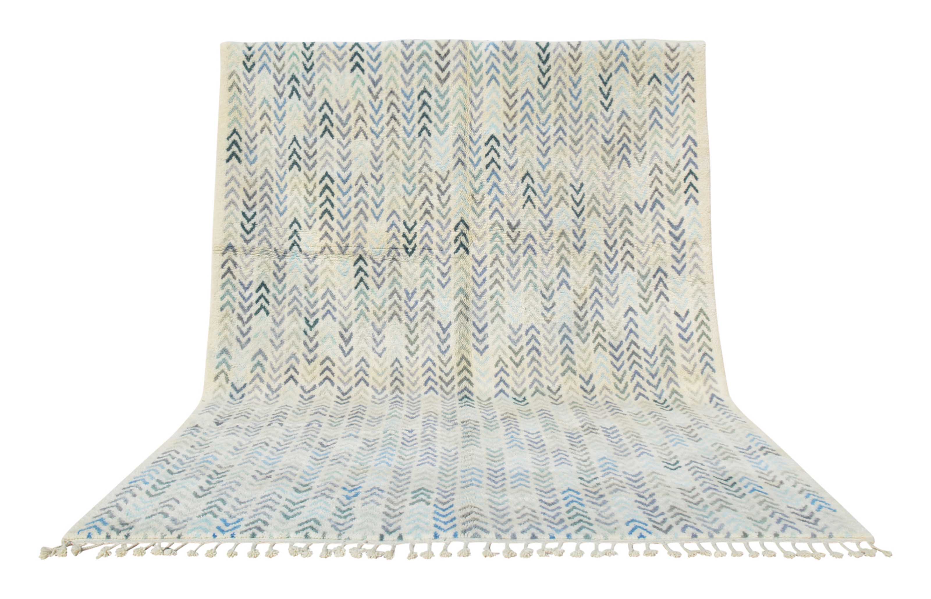 Blue Arrows Handmade Rug - Add a Modern Touch to Your Home