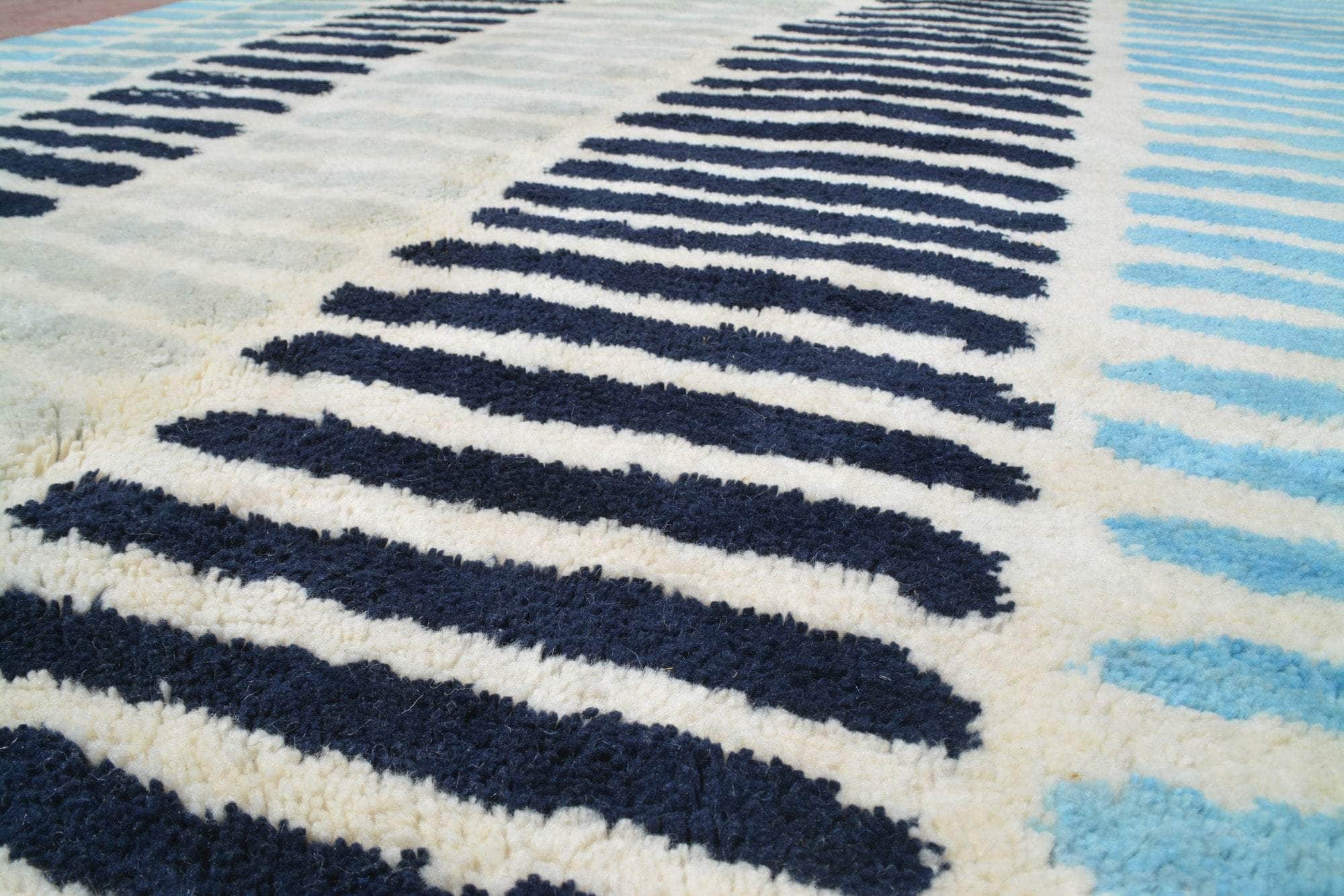 Blue Columns Handmade Rug I Moroccan outdoor rugs
