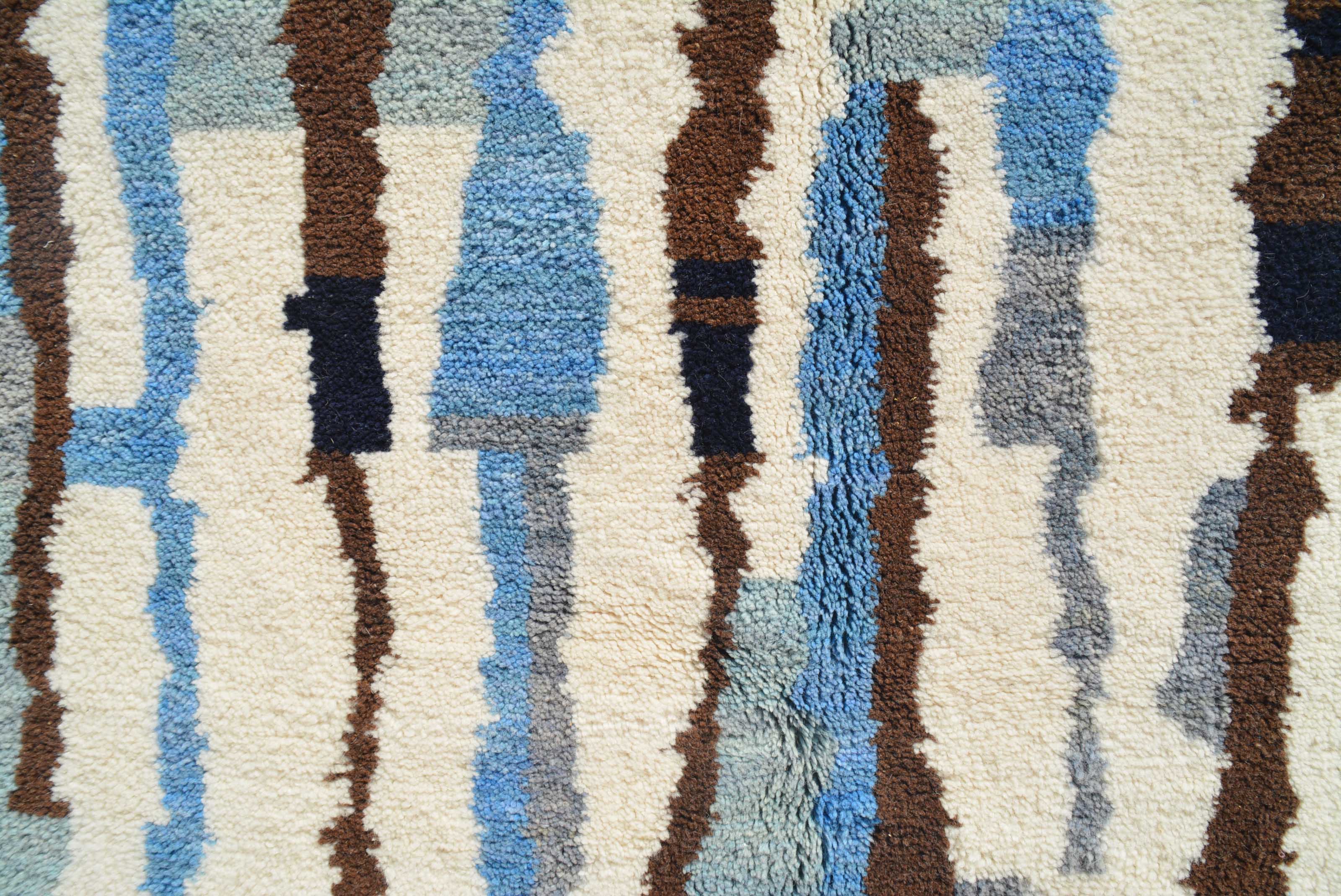 Blue Haven - Handmade Moroccan Rug with Blue Addal Design - Add a touch of serenity to your home