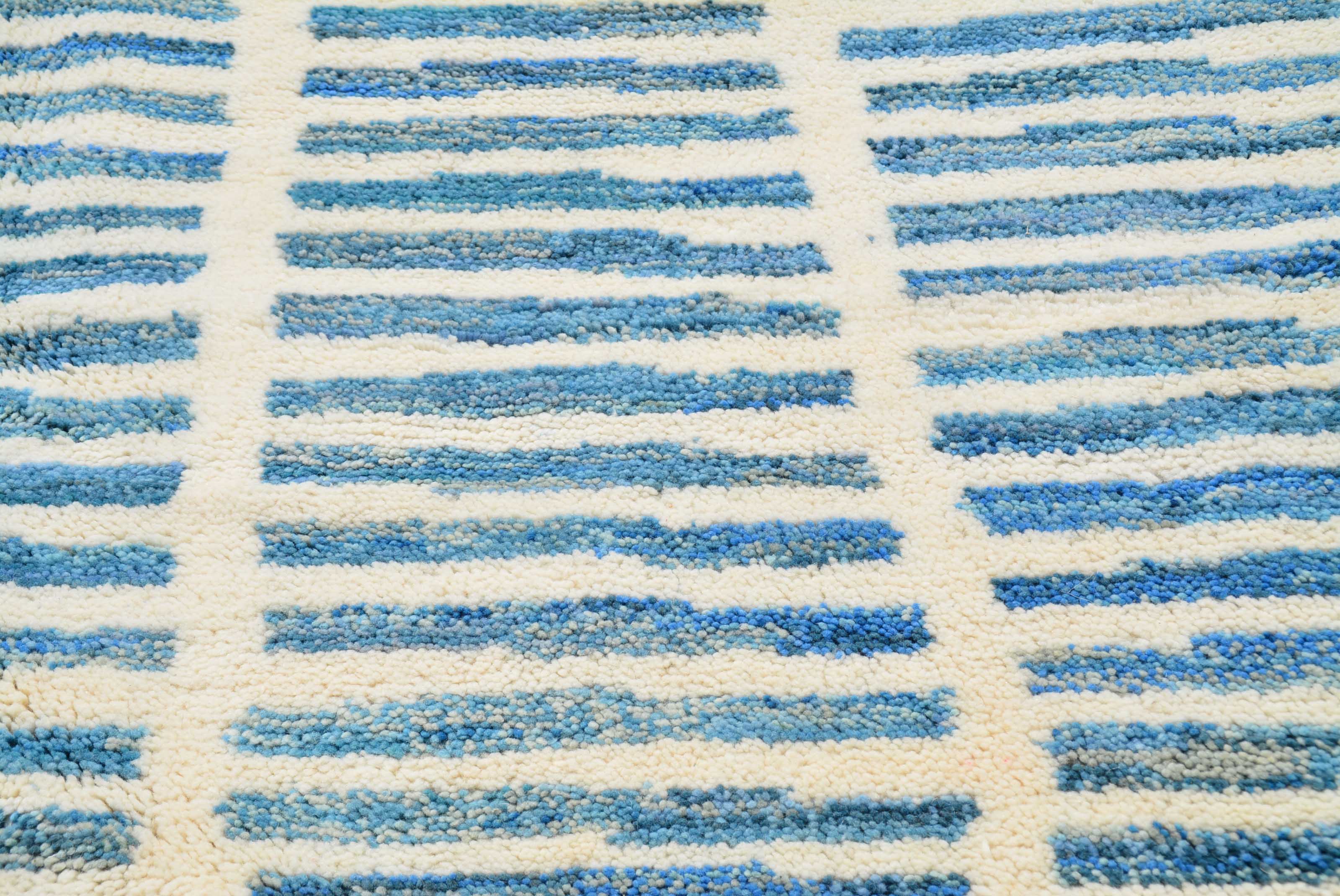 Blue lines Handmade Rug