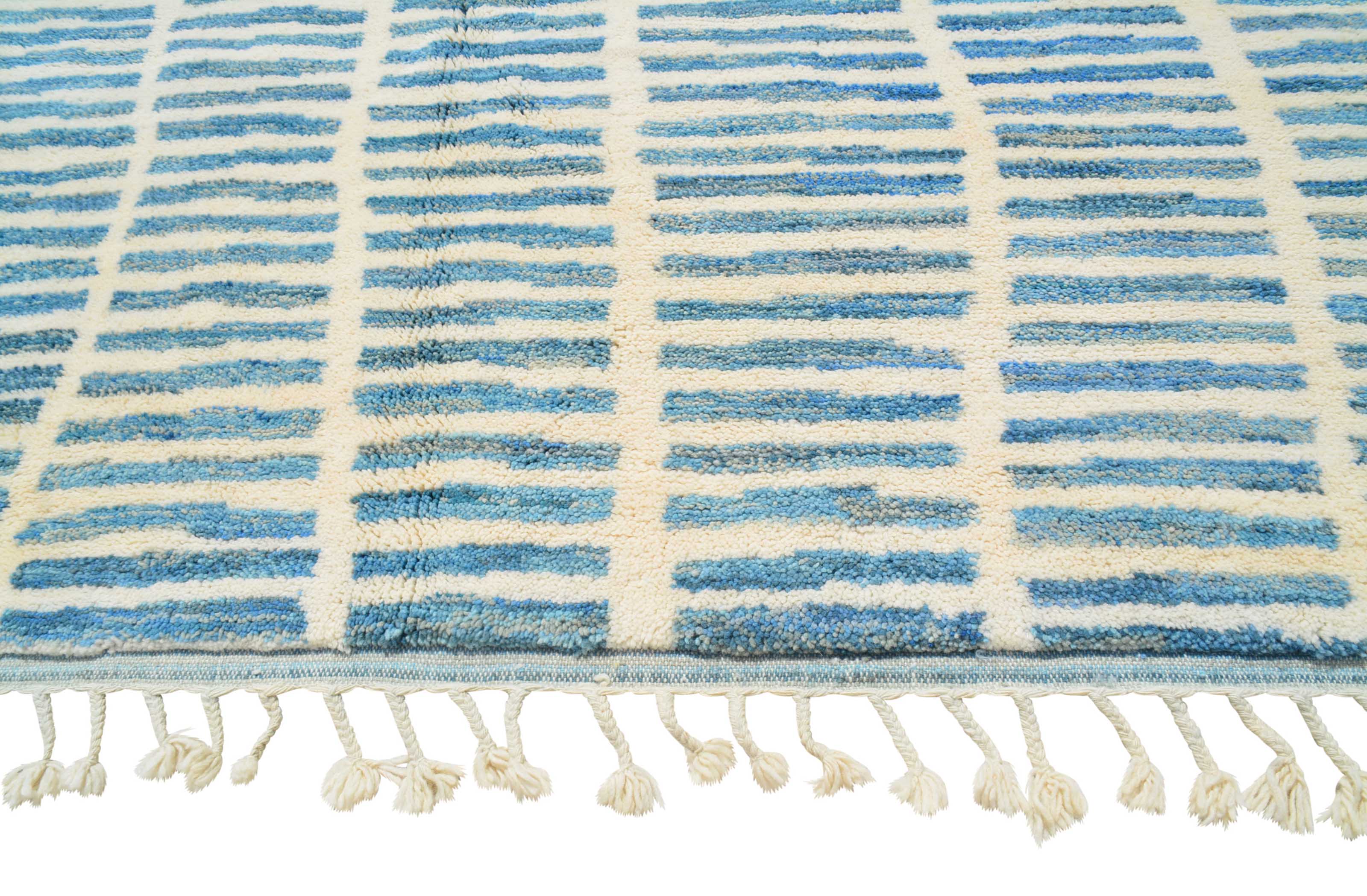 Blue lines Handmade Rug