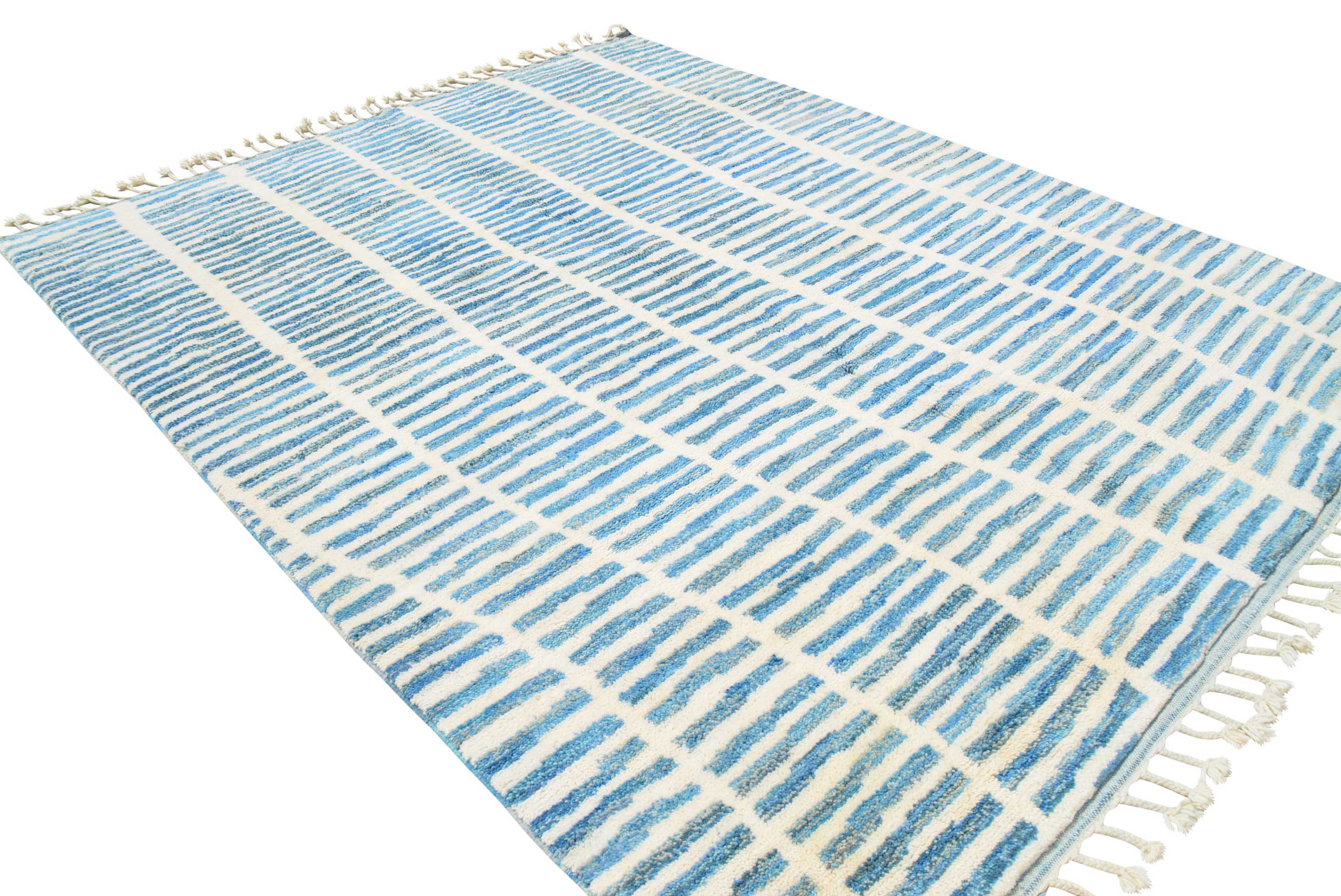 Blue lines Handmade Rug