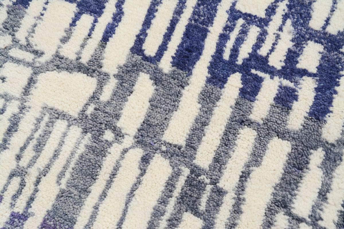 Blue stripes Moroccan Rug | Modern Moroccan Rugs 