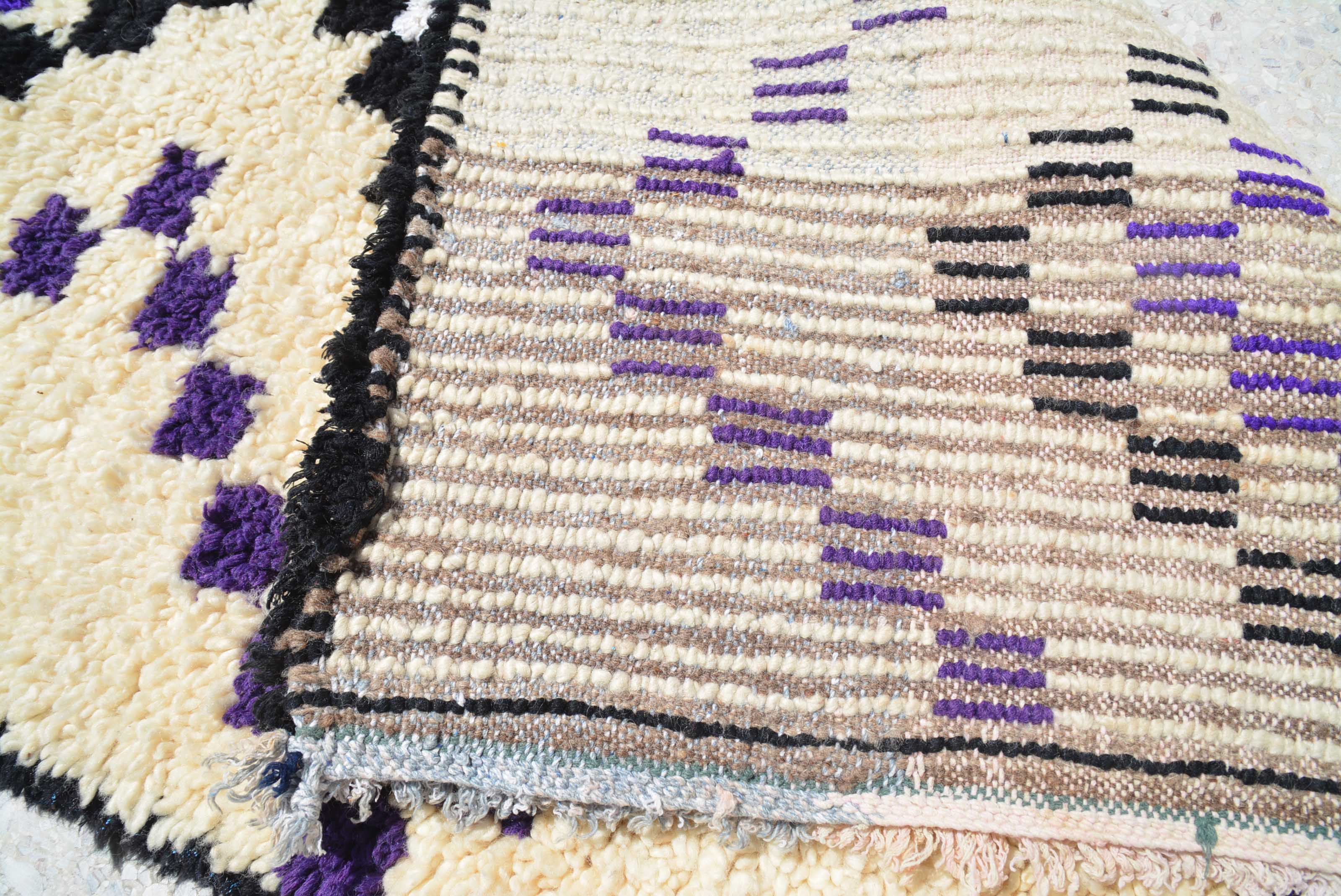 Brown and Blue Rugs | Vintage Moroccan Rug 