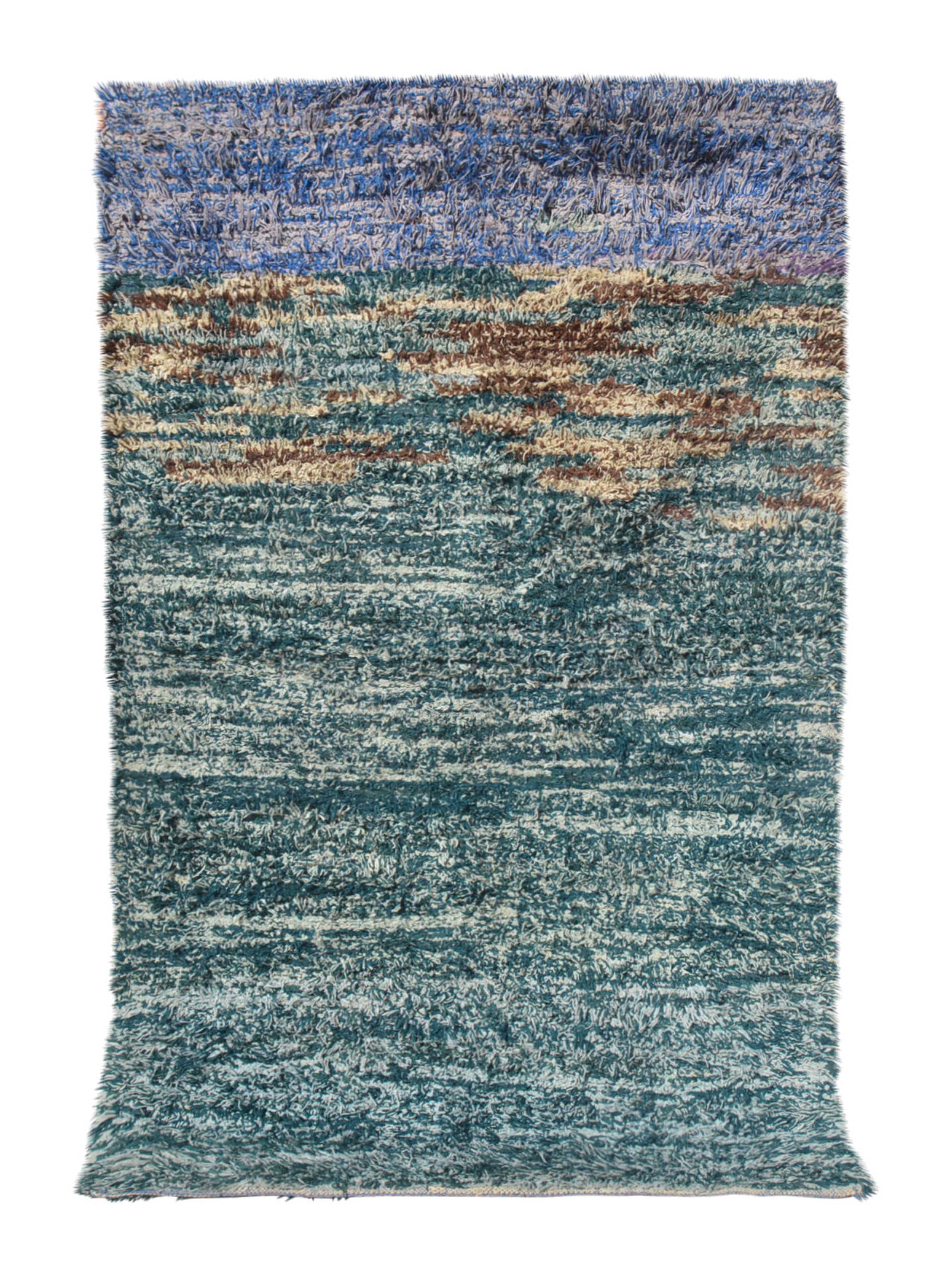 Coastal Retreat Shaggy Blue Vintage Rug - Add a touch of the beach to your home