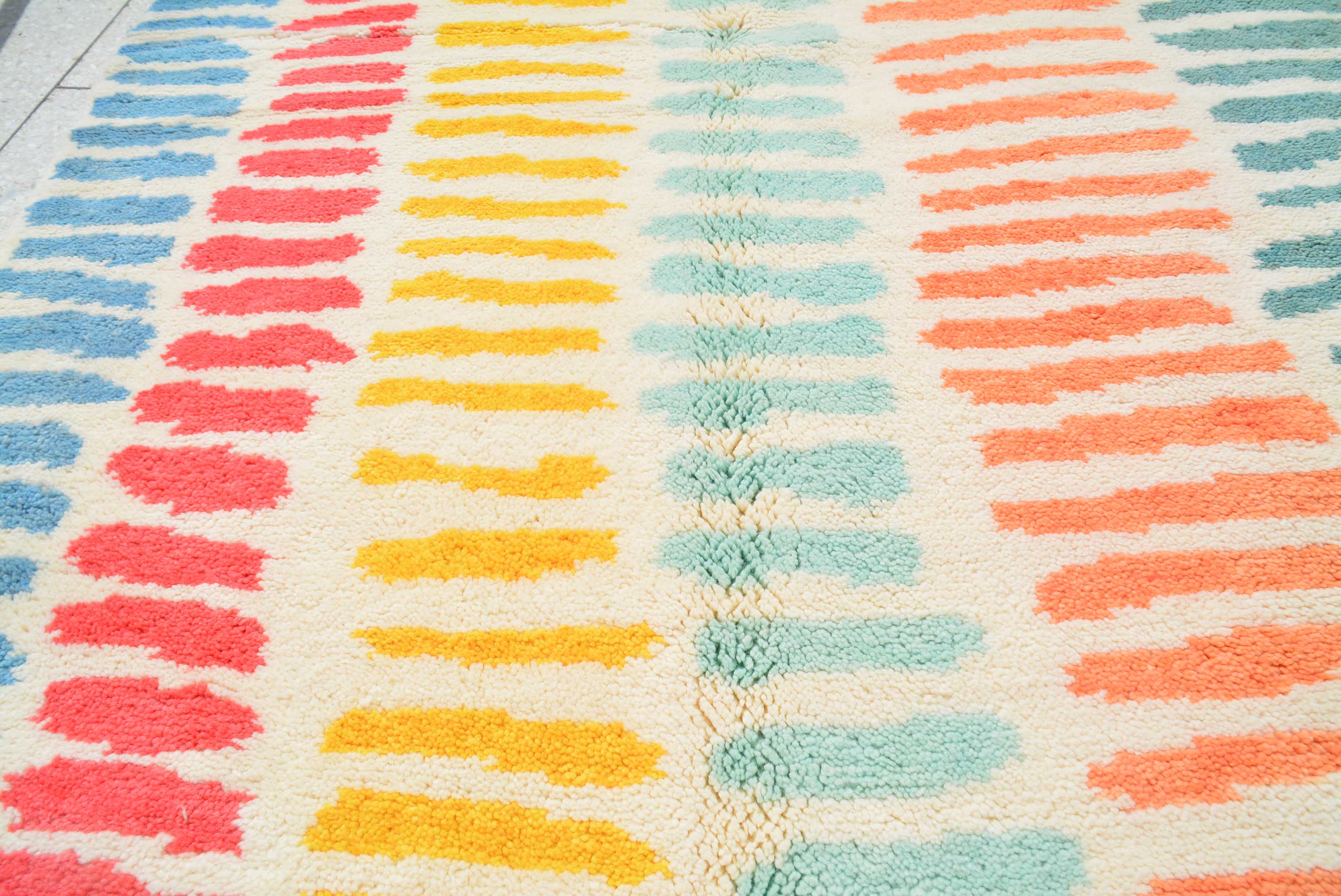 Colored zebra lines Moroccan Rug