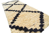 Deep Navy Handmade Moroccan Rug - 3'3 x 8'6 - 0.99m x 2.59m - Vintage Moroccan Rug