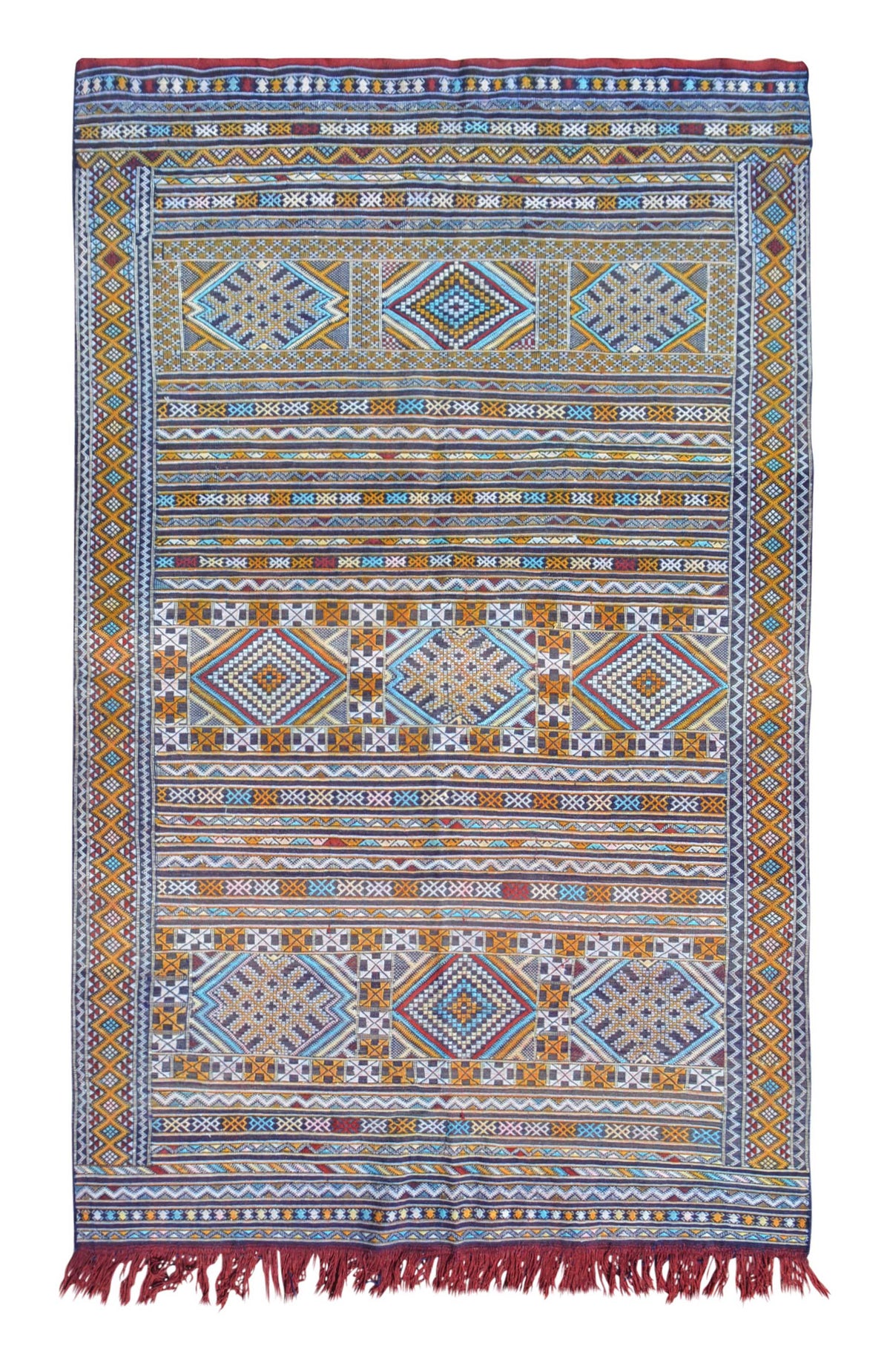 Flat Weave Moroccan Rug Vintage Rug - Blue And Purple Rugs - Purple And Teal Rugs illuminate collective