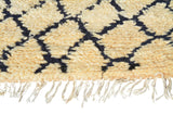 Flat Weave Vintage Rugs -Black Hearts White