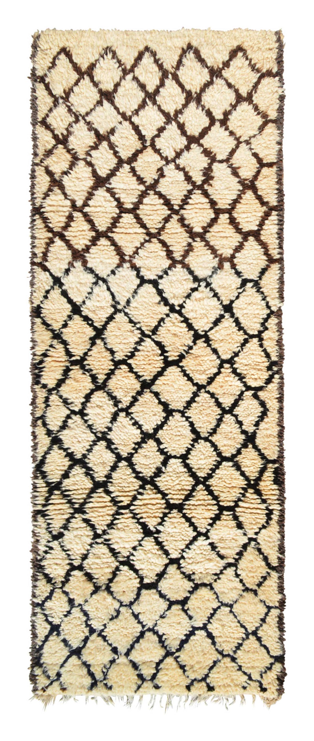 Flat Weave Vintage Rugs -Black Hearts White