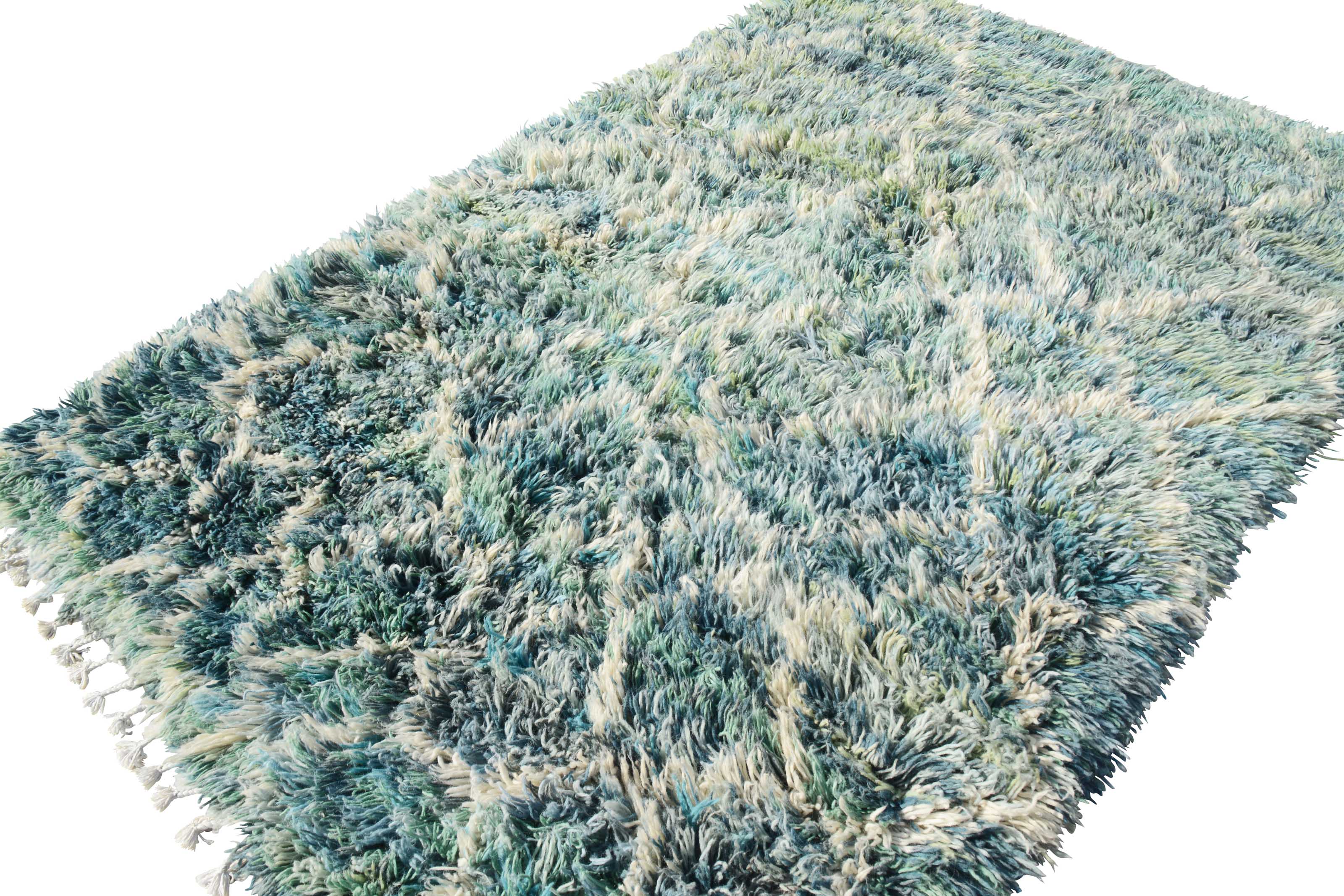 Green Shag Style Handmade Moroccan Rug | Rugs For Livingroom 