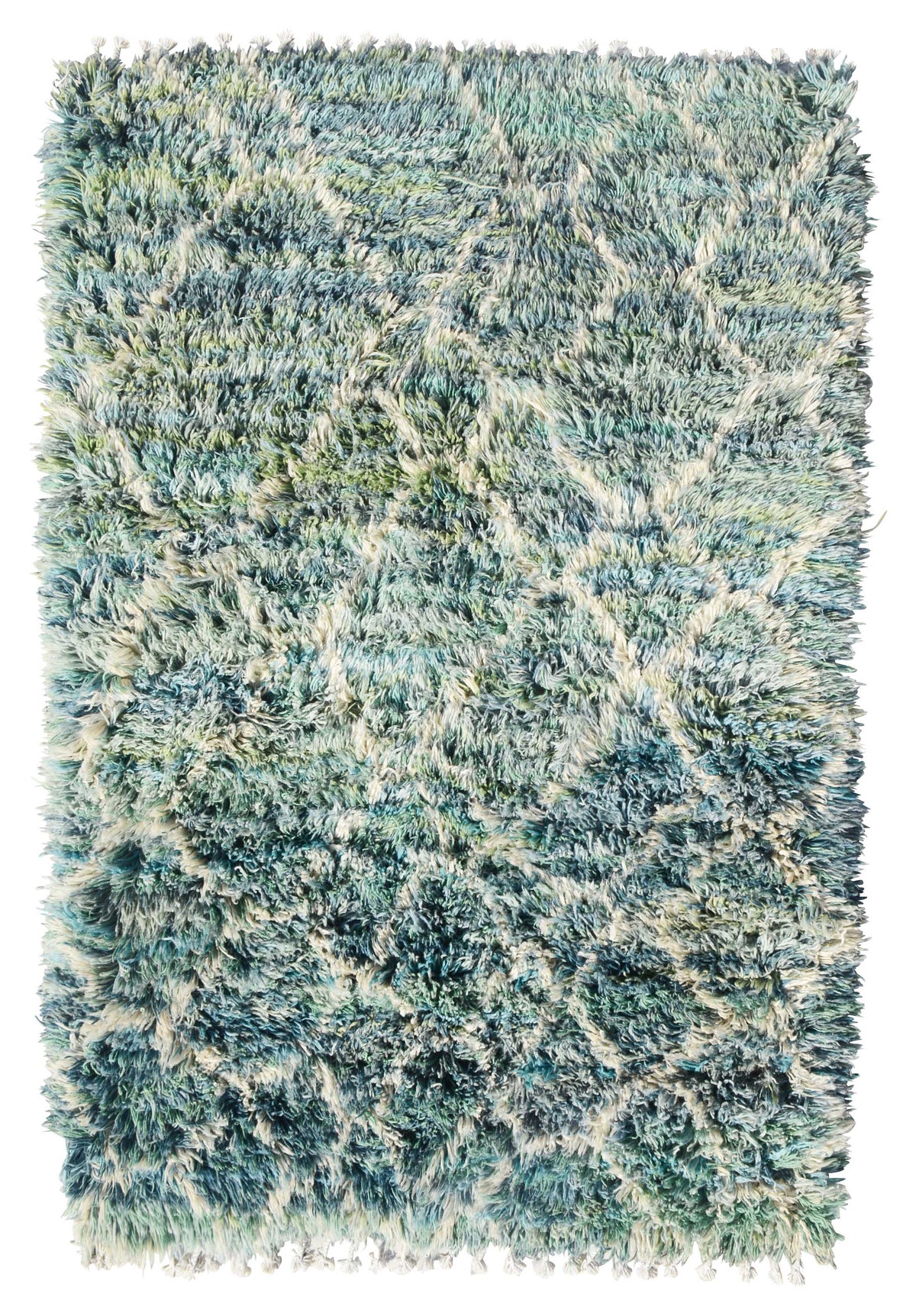Green Shag Style Handmade Moroccan Rug | Rugs For Livingroom 