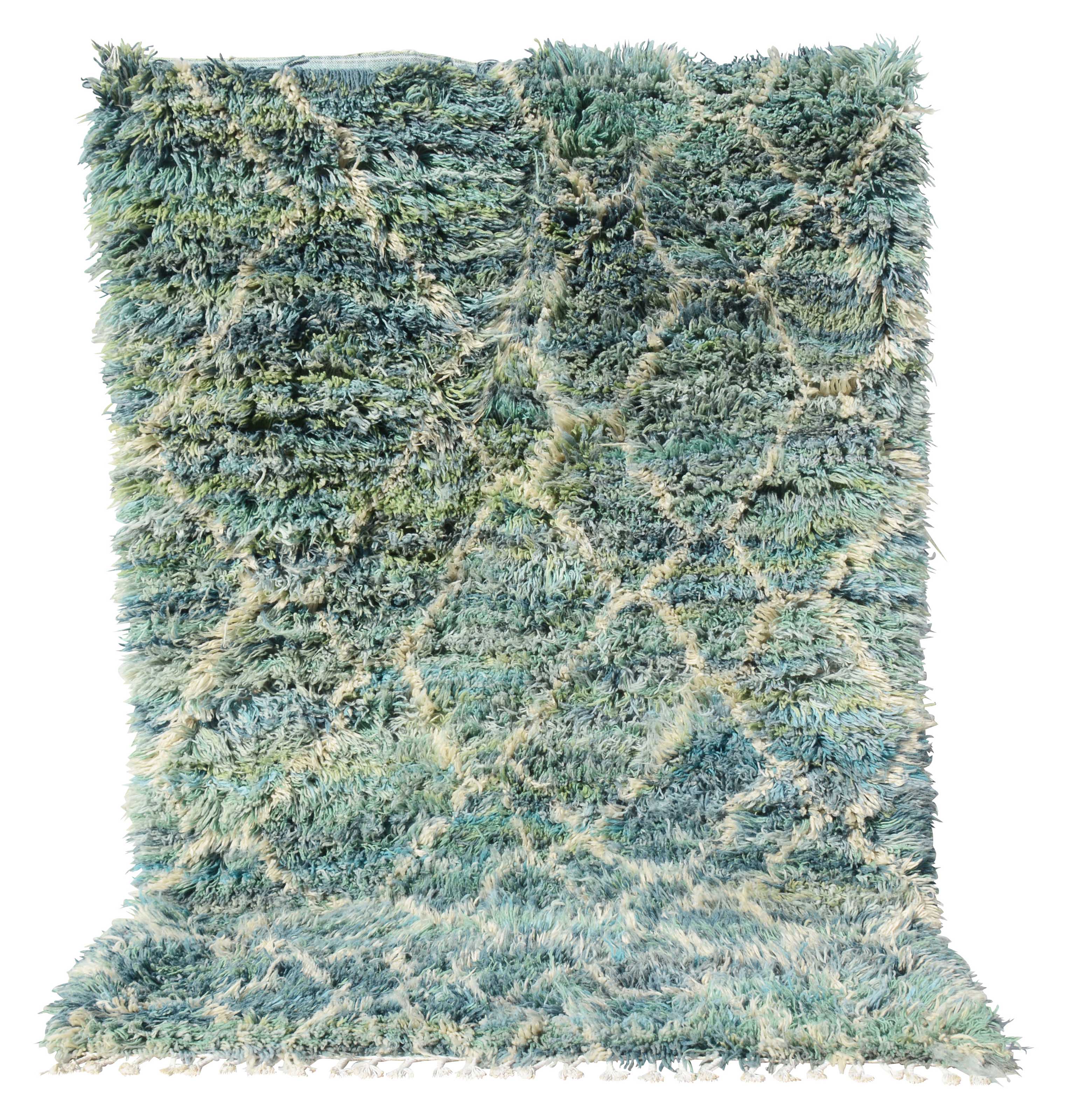 Green Shag Style Handmade Moroccan Rug | Rugs For Livingroom 
