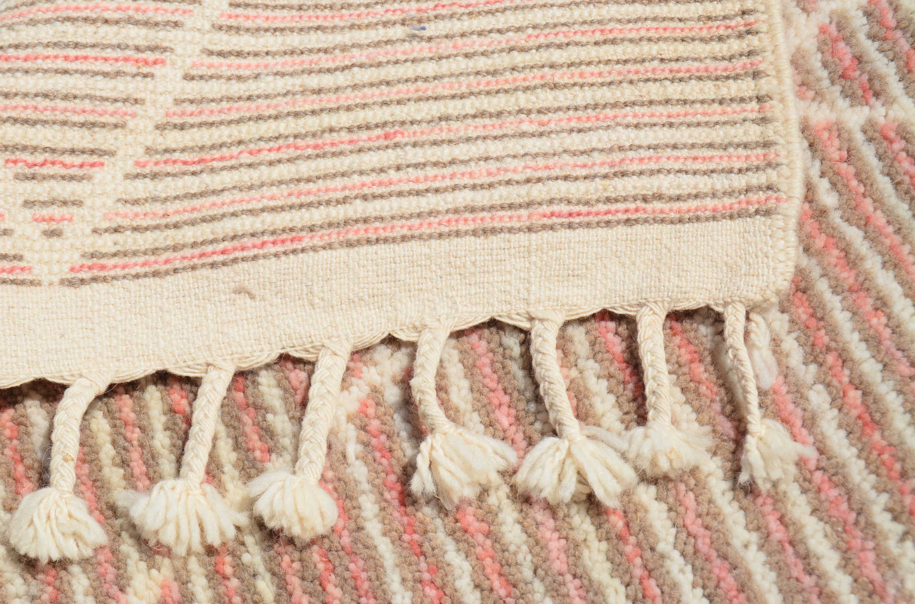 Handmade Pink Lines Moroccan rug