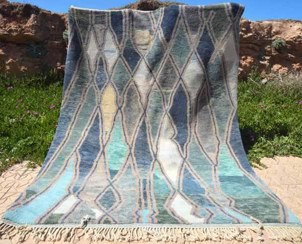 Illuminate Collective handmade Moroccan Rug Blue Crush - 8' x 10 - 2.43m x 3.04m