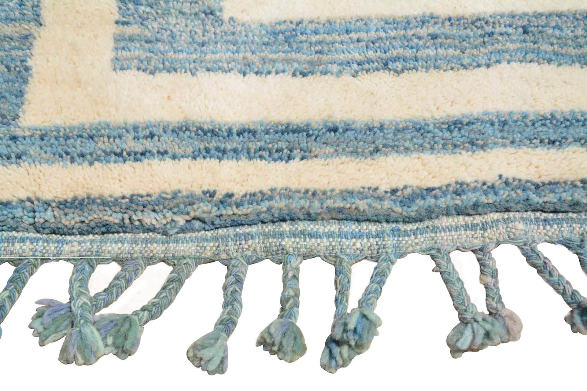 Illuminate Collective handmade Moroccan Rug Blue Kuba - 4' x 5'10 - 1.21m x 1.78m