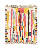White And Yellow Moroccan Rug