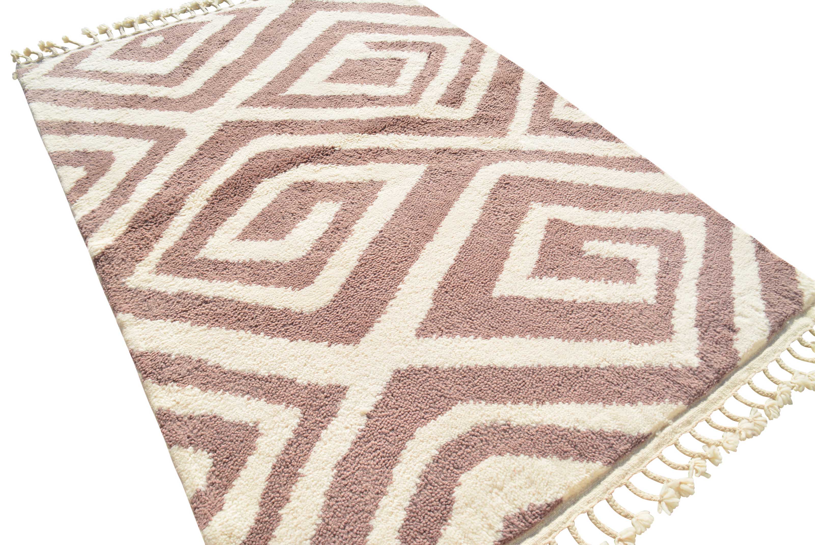 Lavender Luxe - Handmade Moroccan Rug with Purple Diamonds - Add a touch of elegance to your home