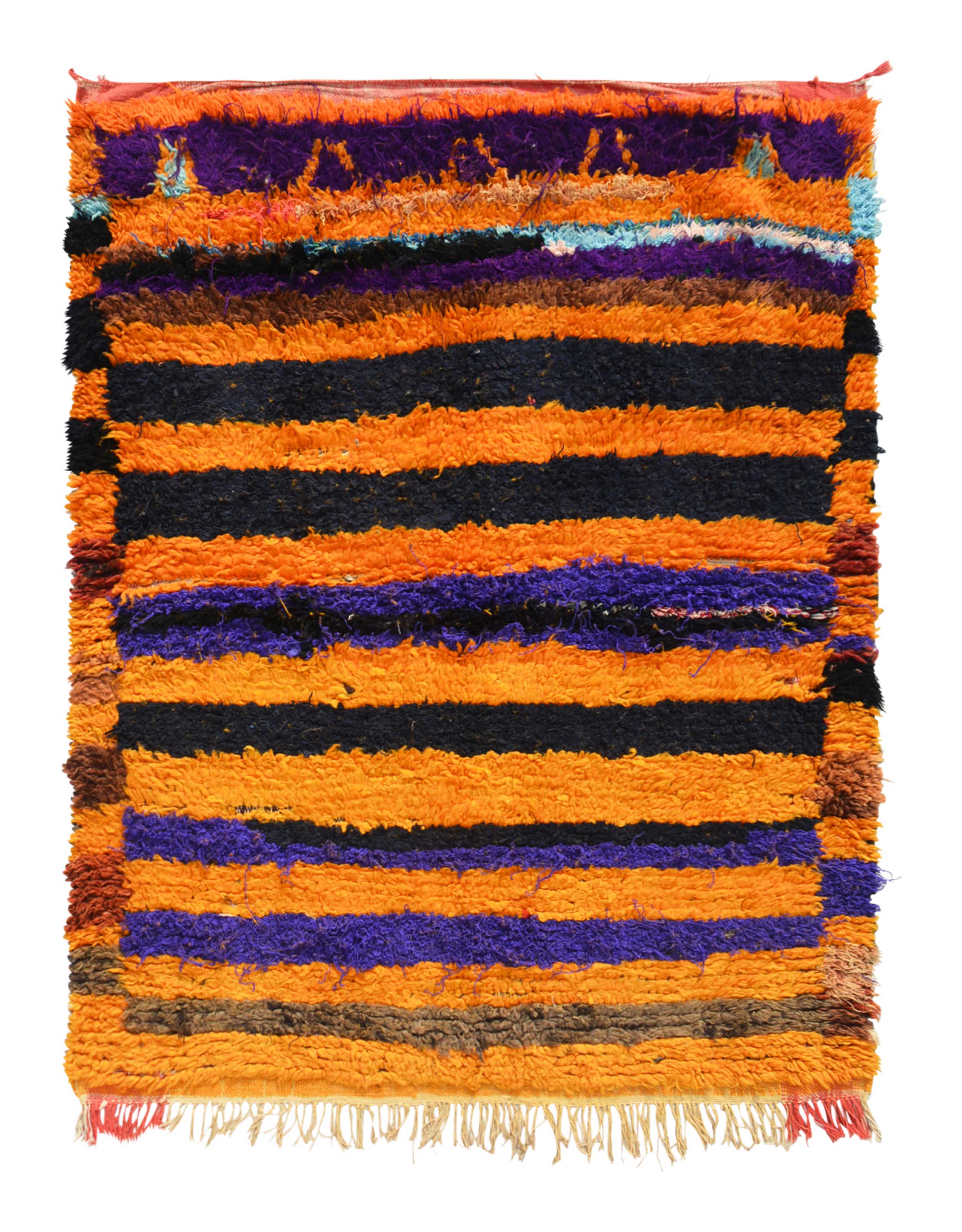 Living Loud - 4x5 Vintage Colorful Striped Moroccan Accent Rug ...