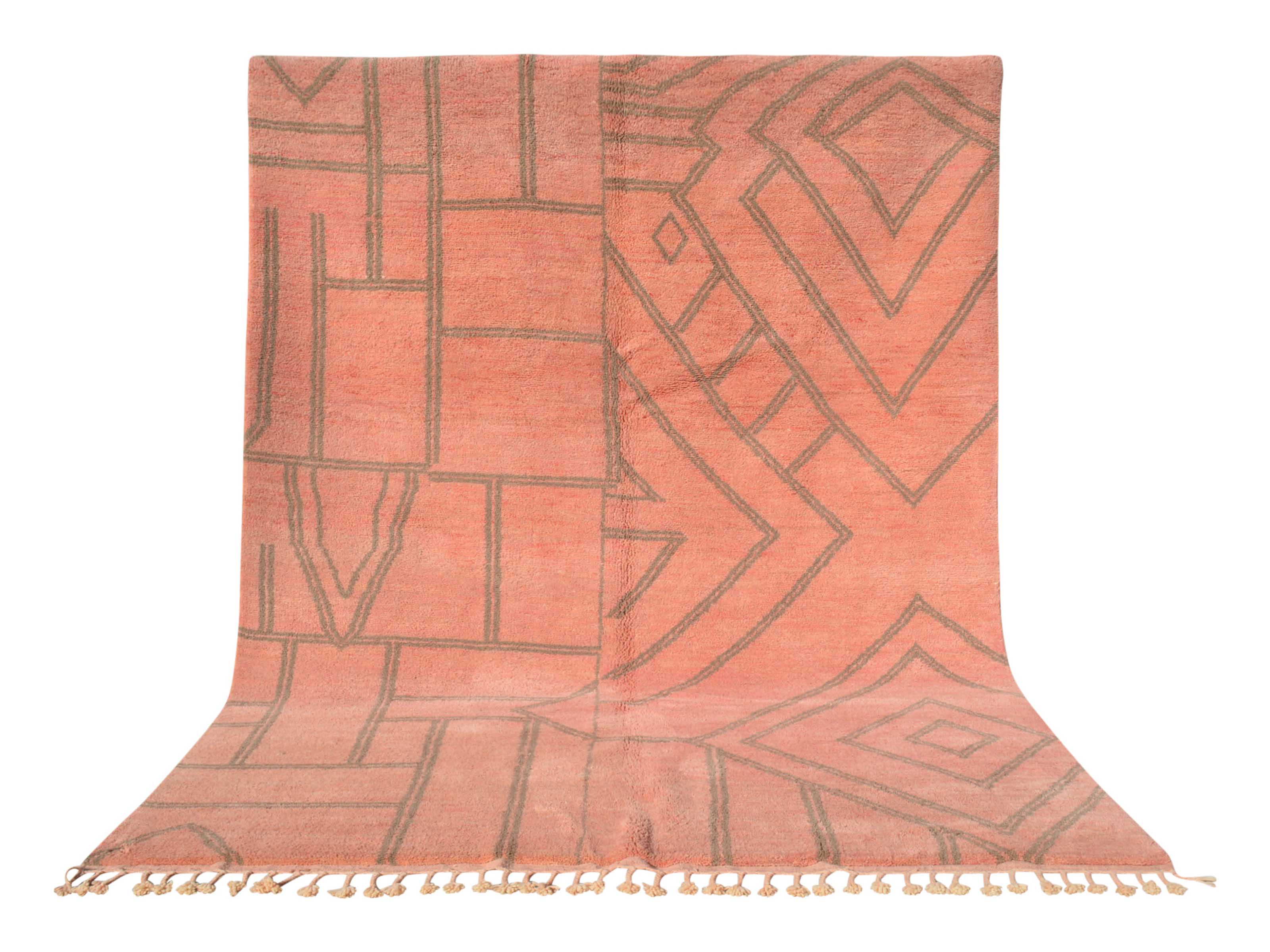 Moroccan Mood - Handmade Pink Mudcloth Moroccan Rug