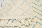 Moroccan Rug Aqua Lines Handmade Rug Illuminate Collective