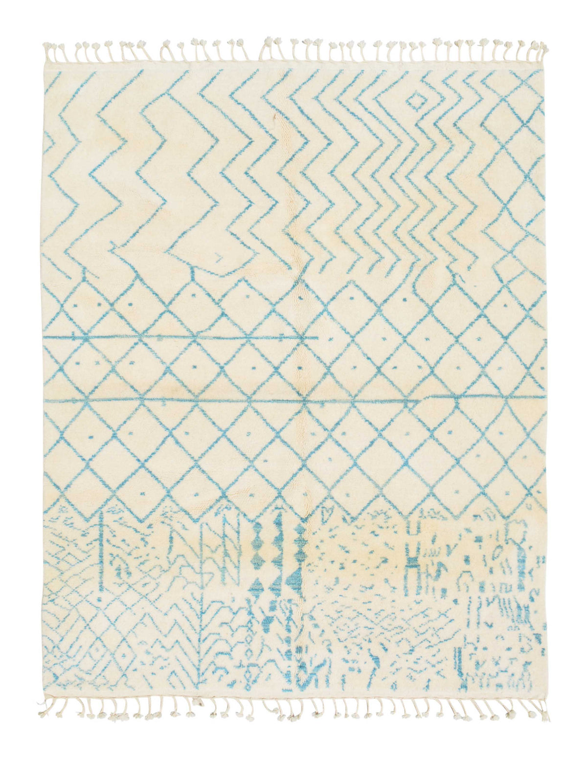 Moroccan Rug Aqua Lines Handmade Rug Illuminate Collective