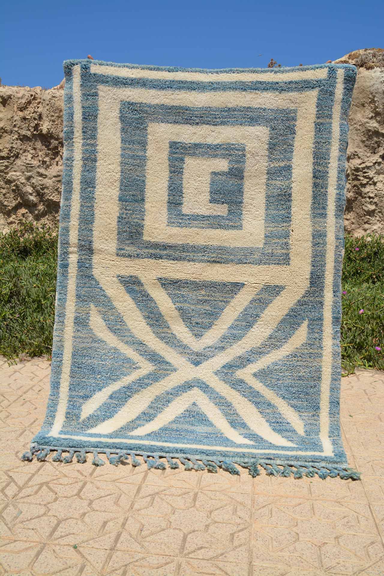 Moroccan Rug Blue Kuba -Illuminate Collective